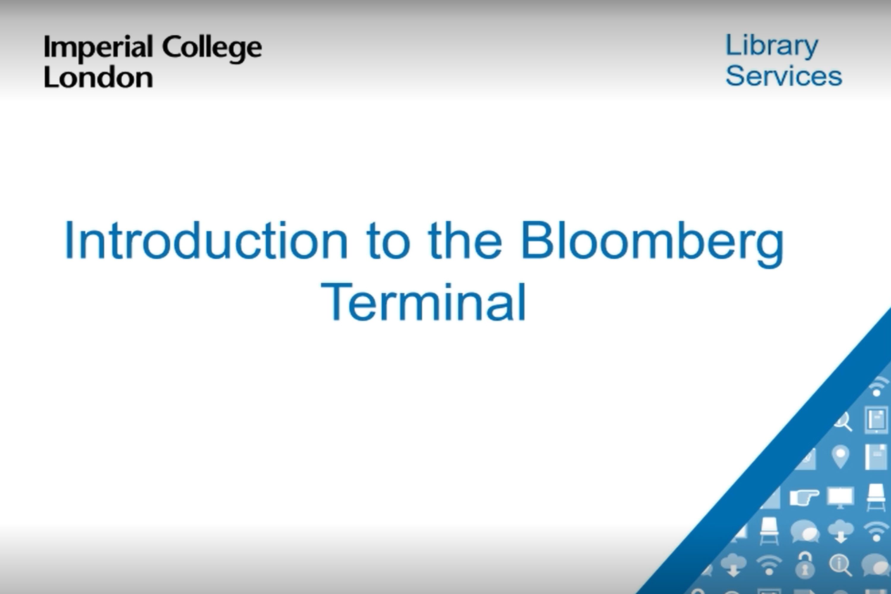 Introduction to the Bloomberg terminal