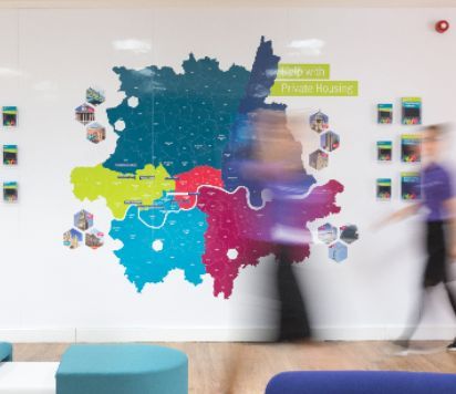 A map of London in the Student Hub