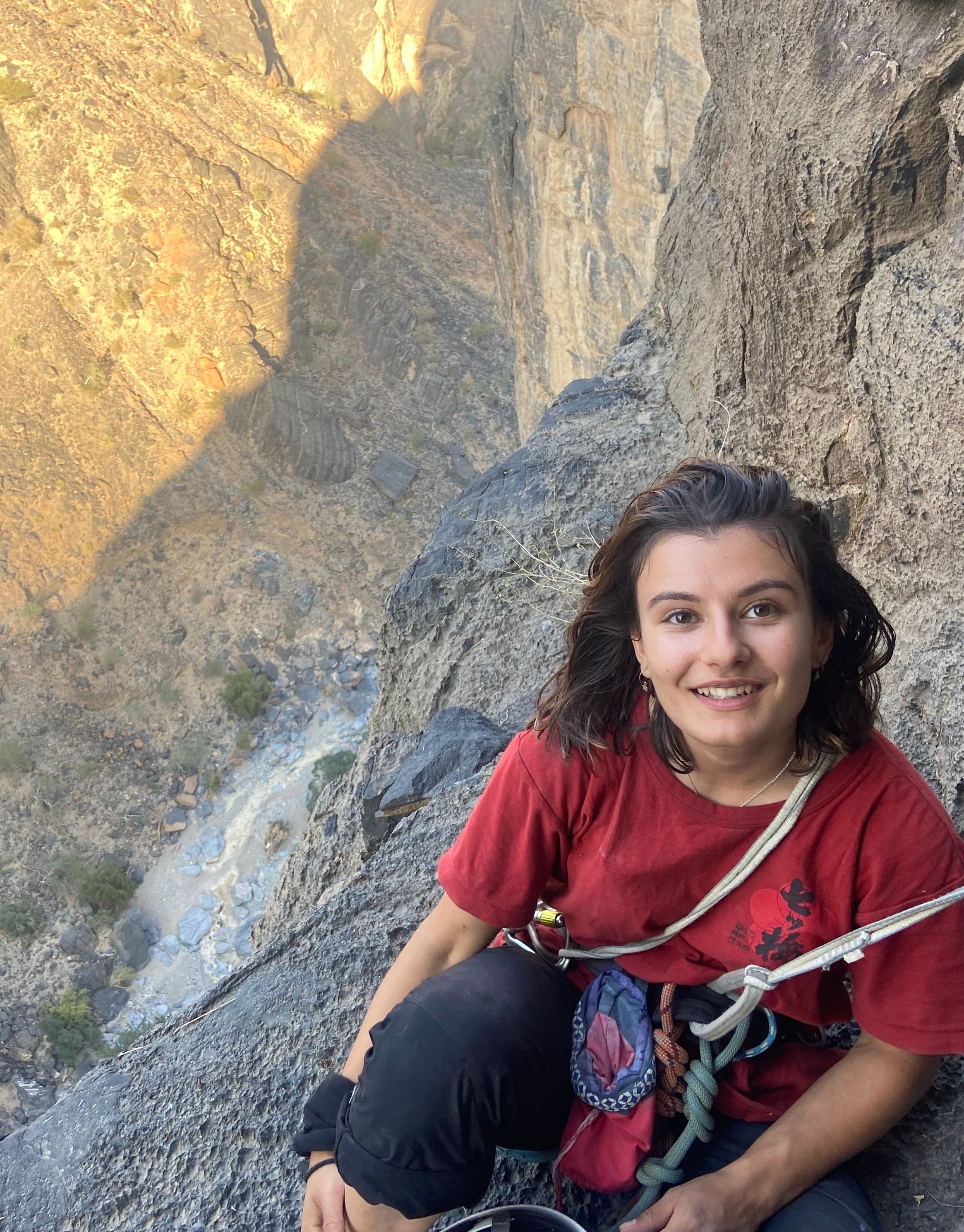 Student climbing in Oman 2022