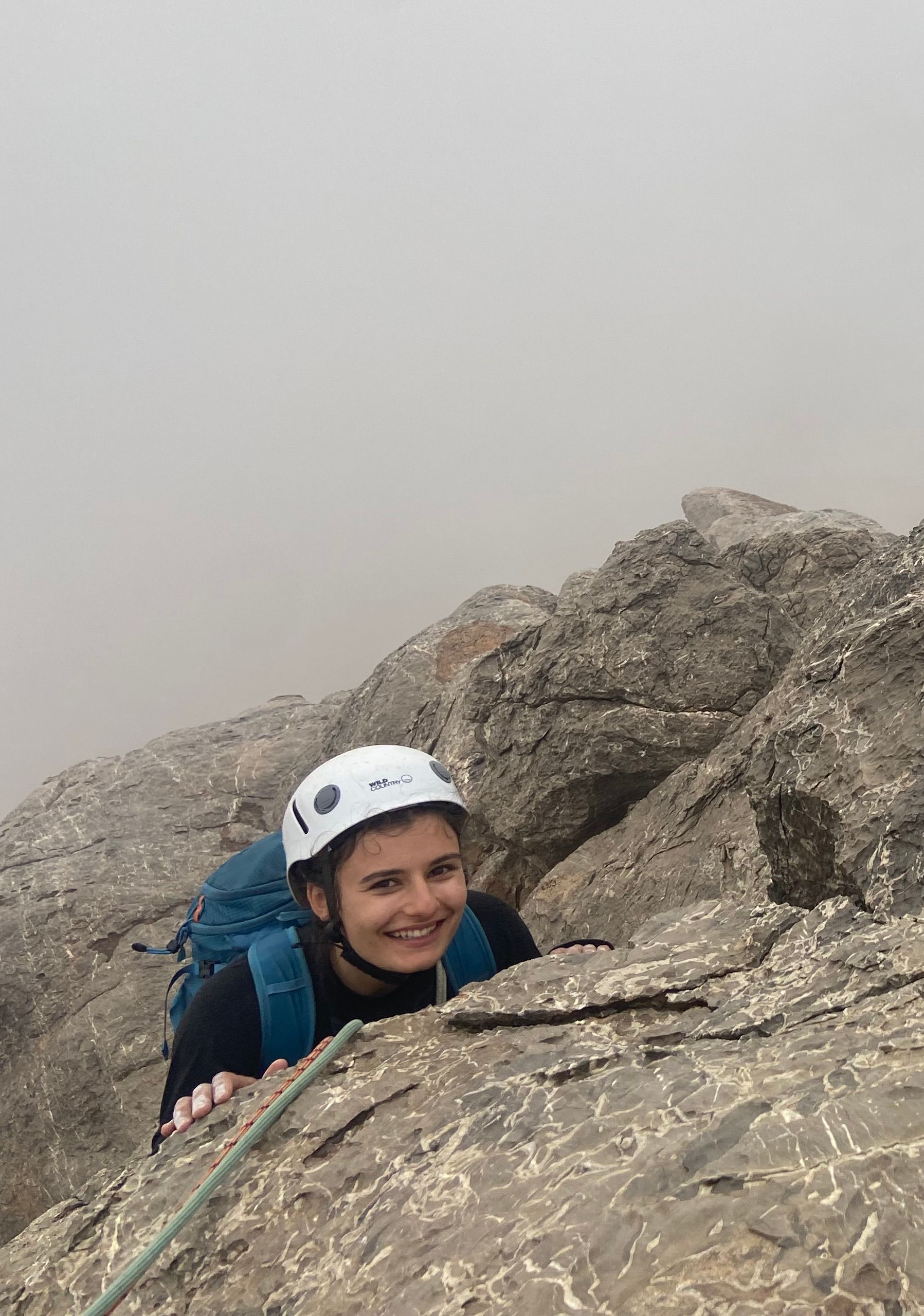 Student climbing in Oman 2022