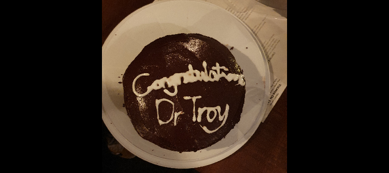 Troy's cake at his viva party