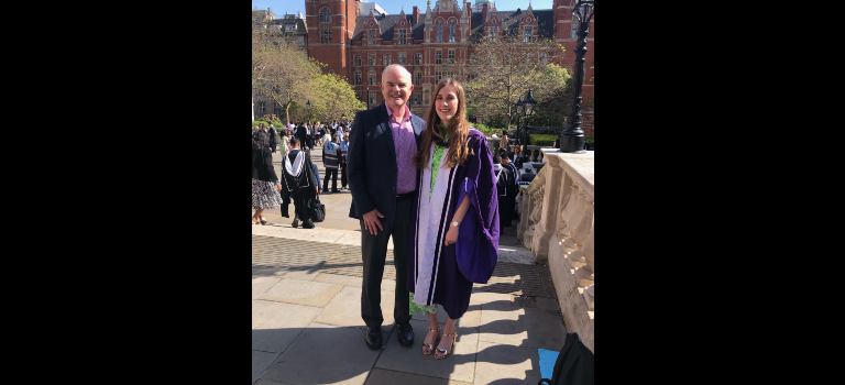 Chloe at her graduation with Nick