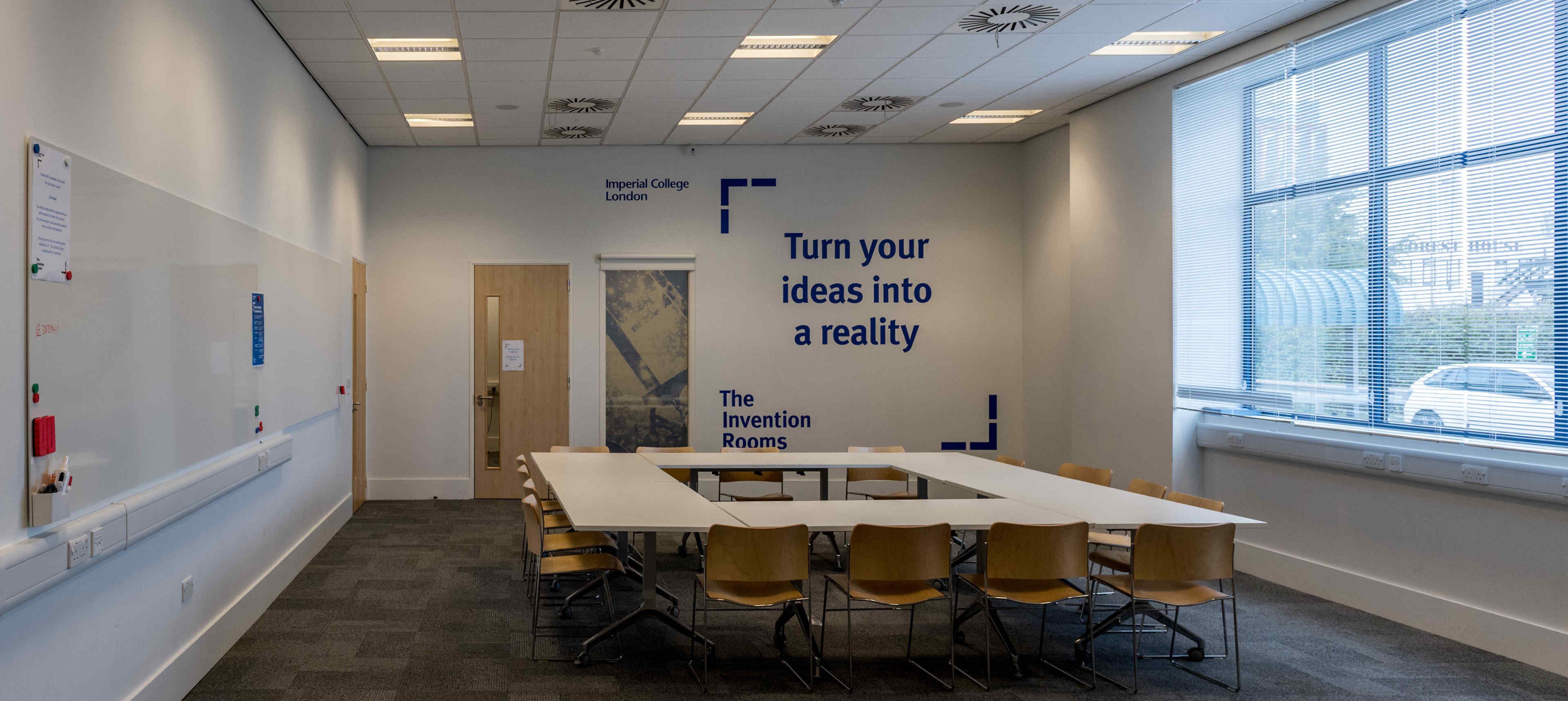 Large meeting room at the Invention Rooms cafe