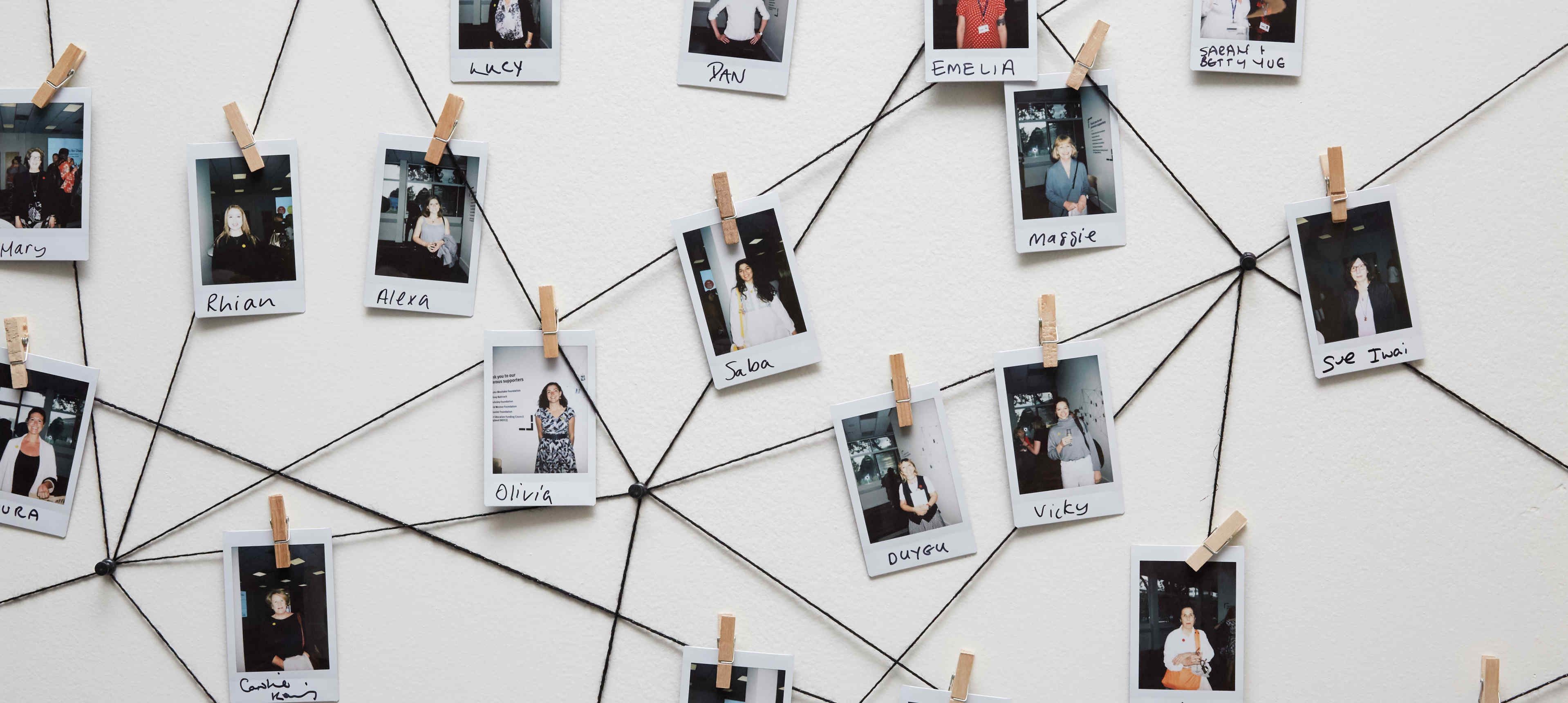 Network map for Agents of Change polaroids
