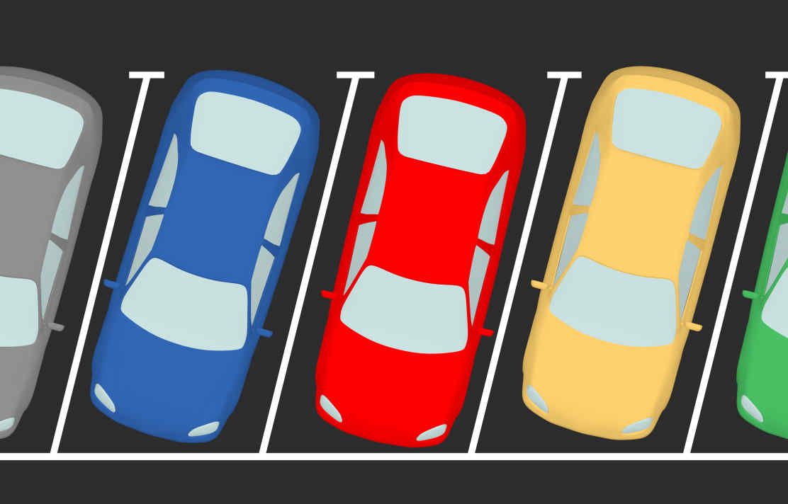 Digital image of parked cars
