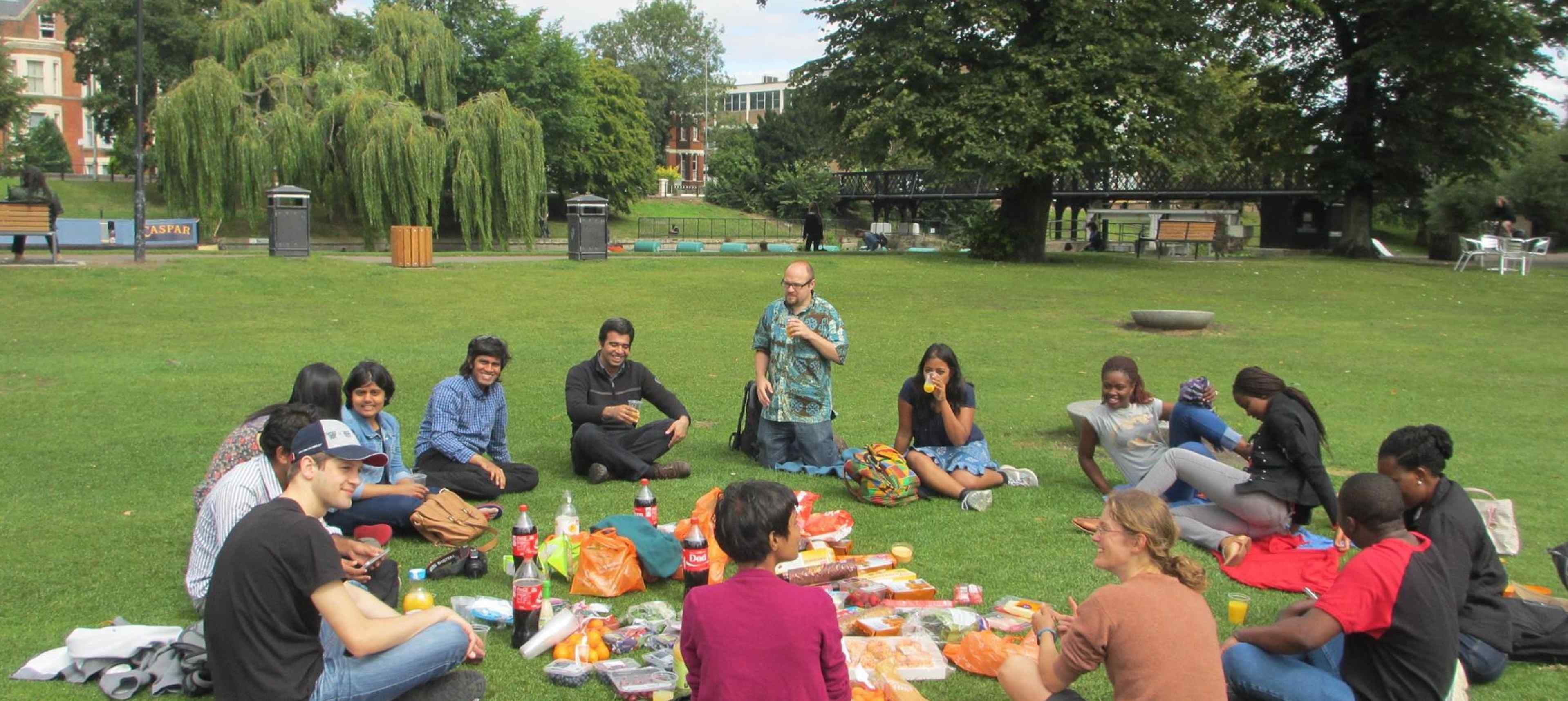 Commonwealth group having a picnic in Cambridge