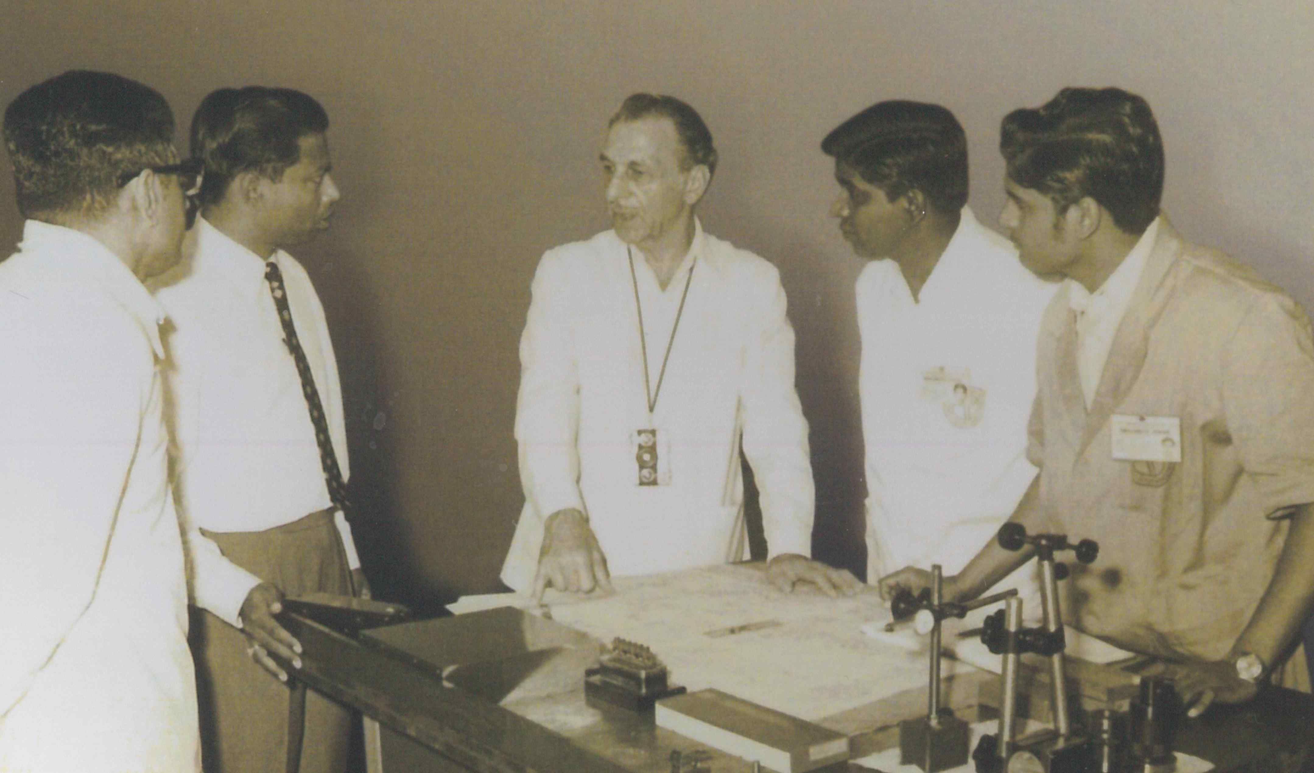 Syamal Gupta with J.R.D.Tata and colleagues