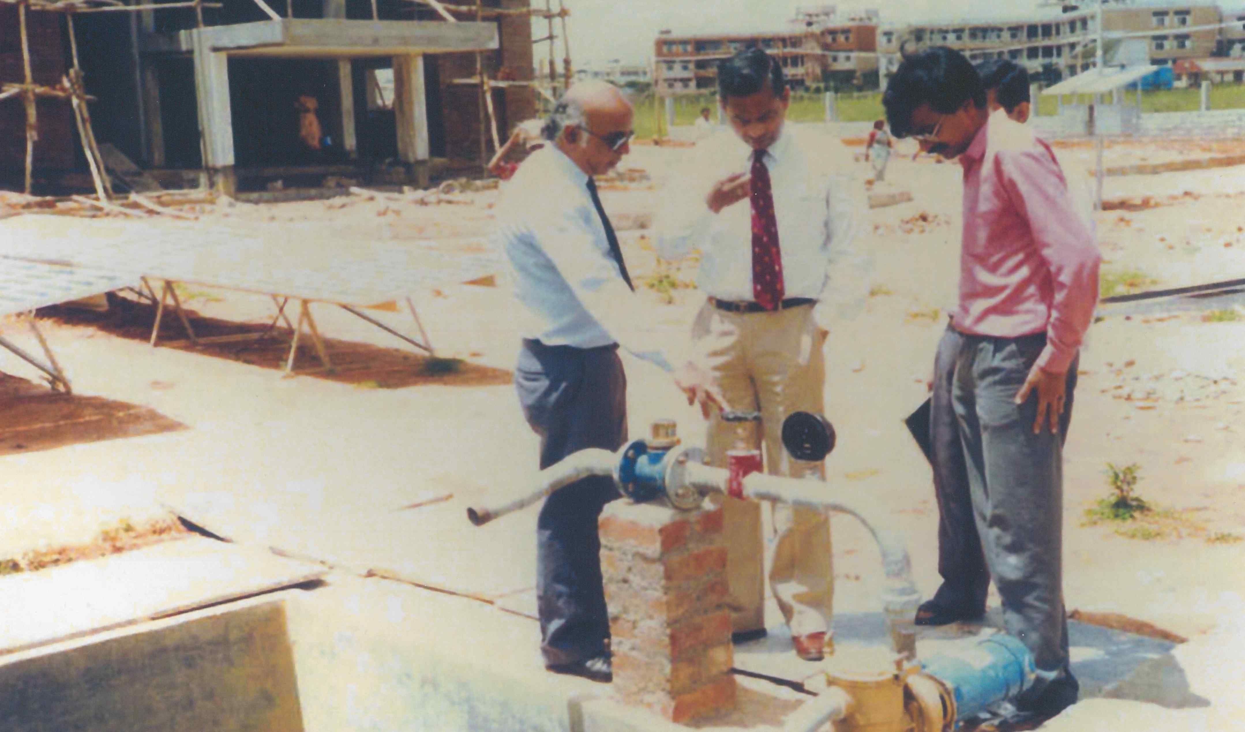 Syamal Gupta at a construction site. 