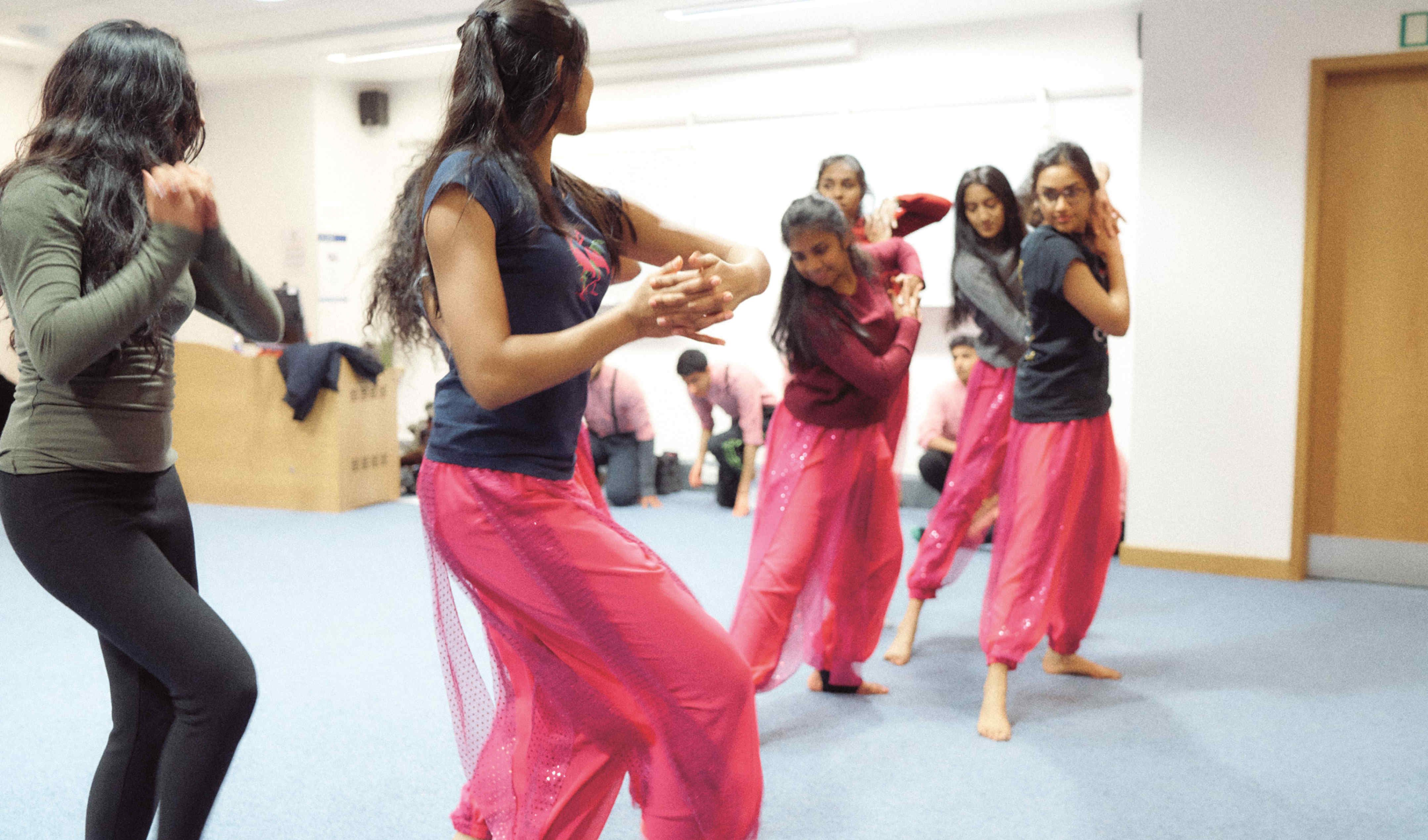 Members of Imperial's Indian Society rehearse a dance