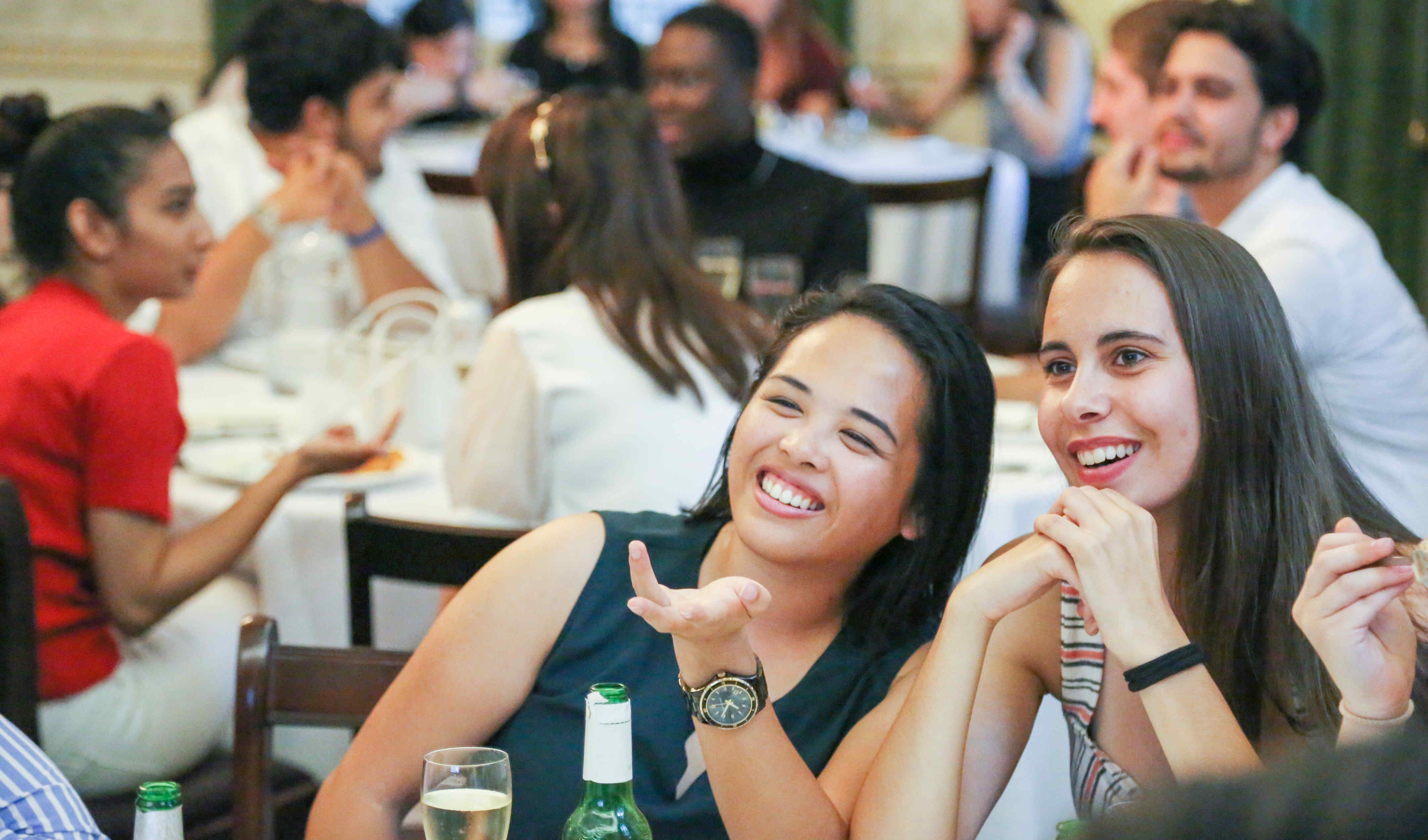 A group of Summer School students participating in a social event 