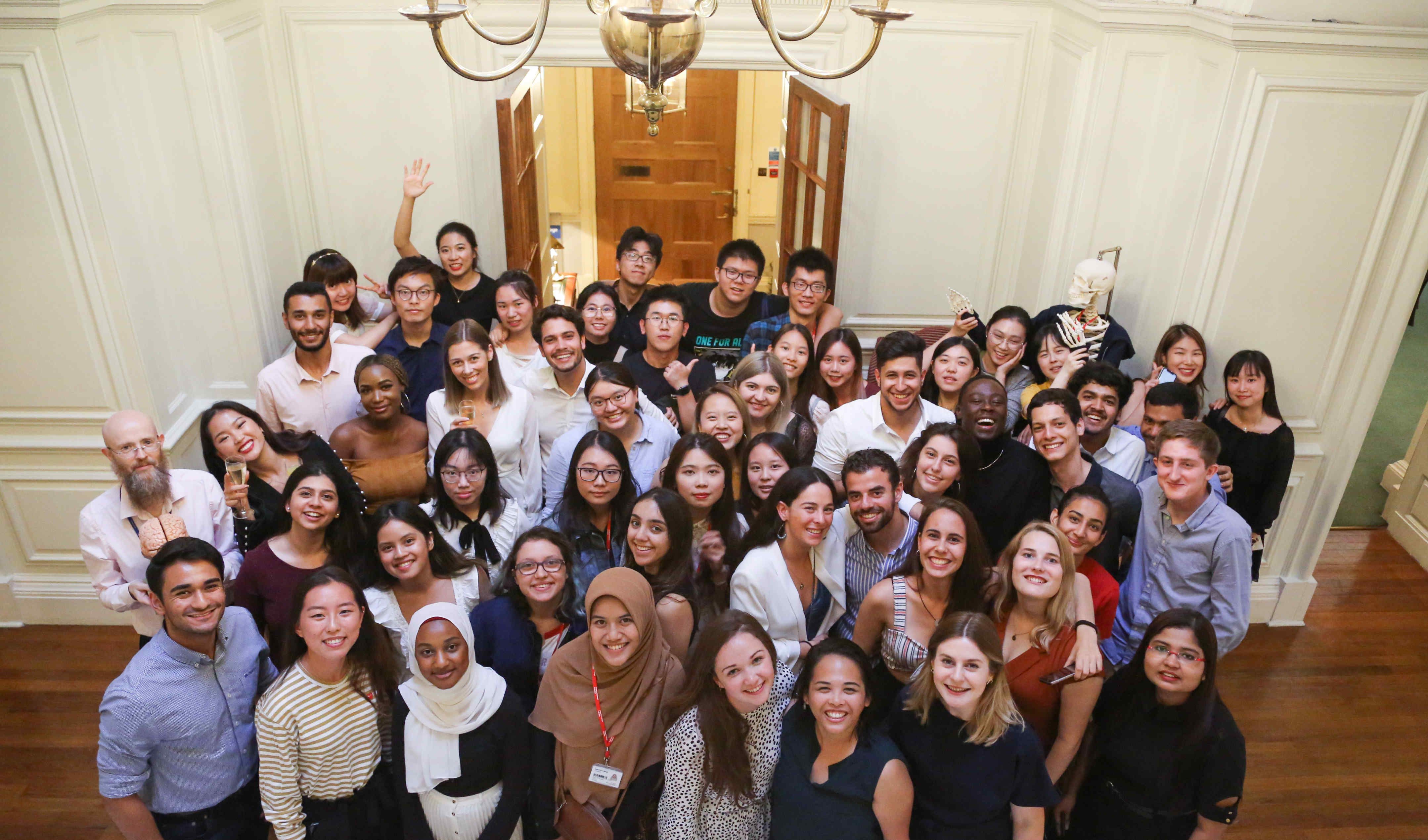 A group picture of 2019 students at the graduation party at the end of the Summer School