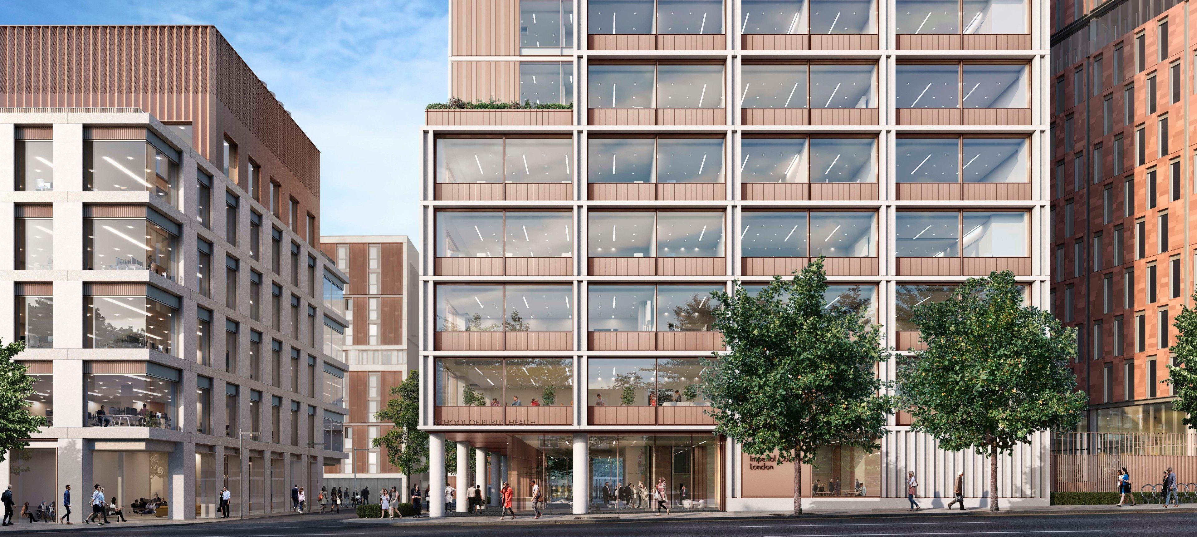 view of the new school of public health building