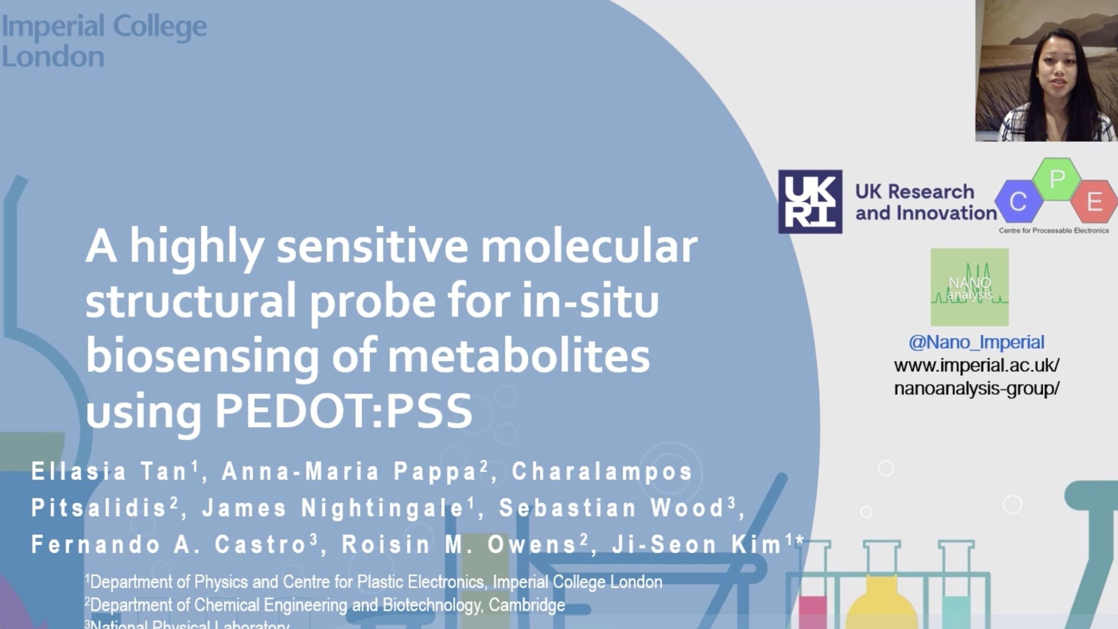 In-situ biosensing of metabolites with PEDOT:PSS probe