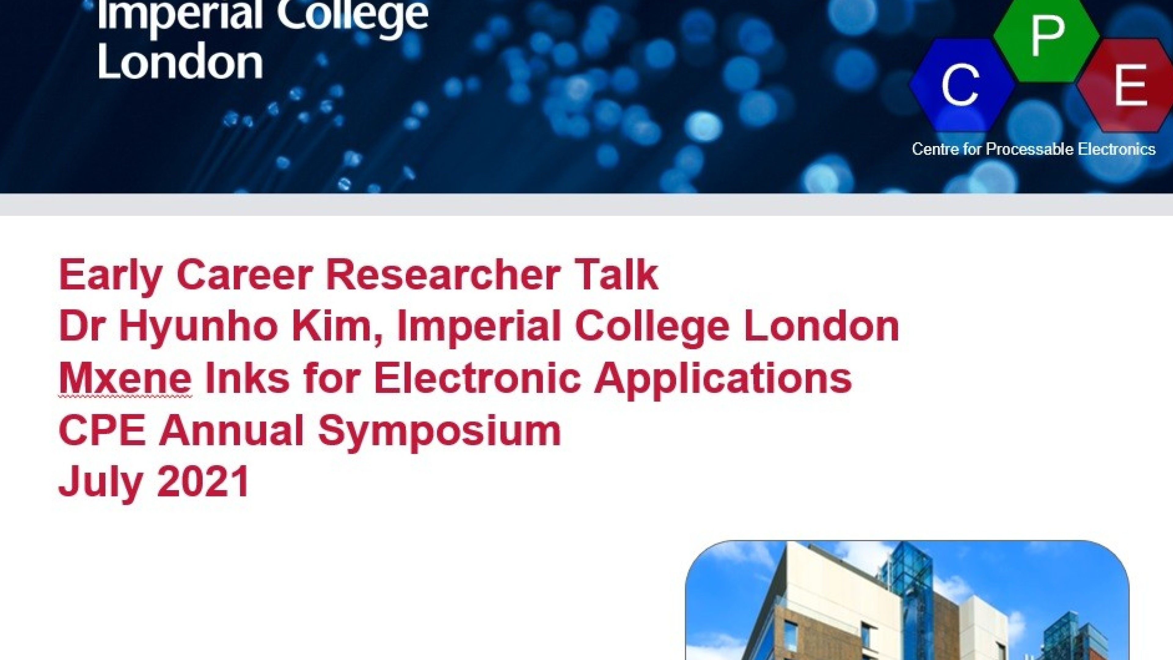 Dr Hyunho Kim at CPE Annual Symposium 2021