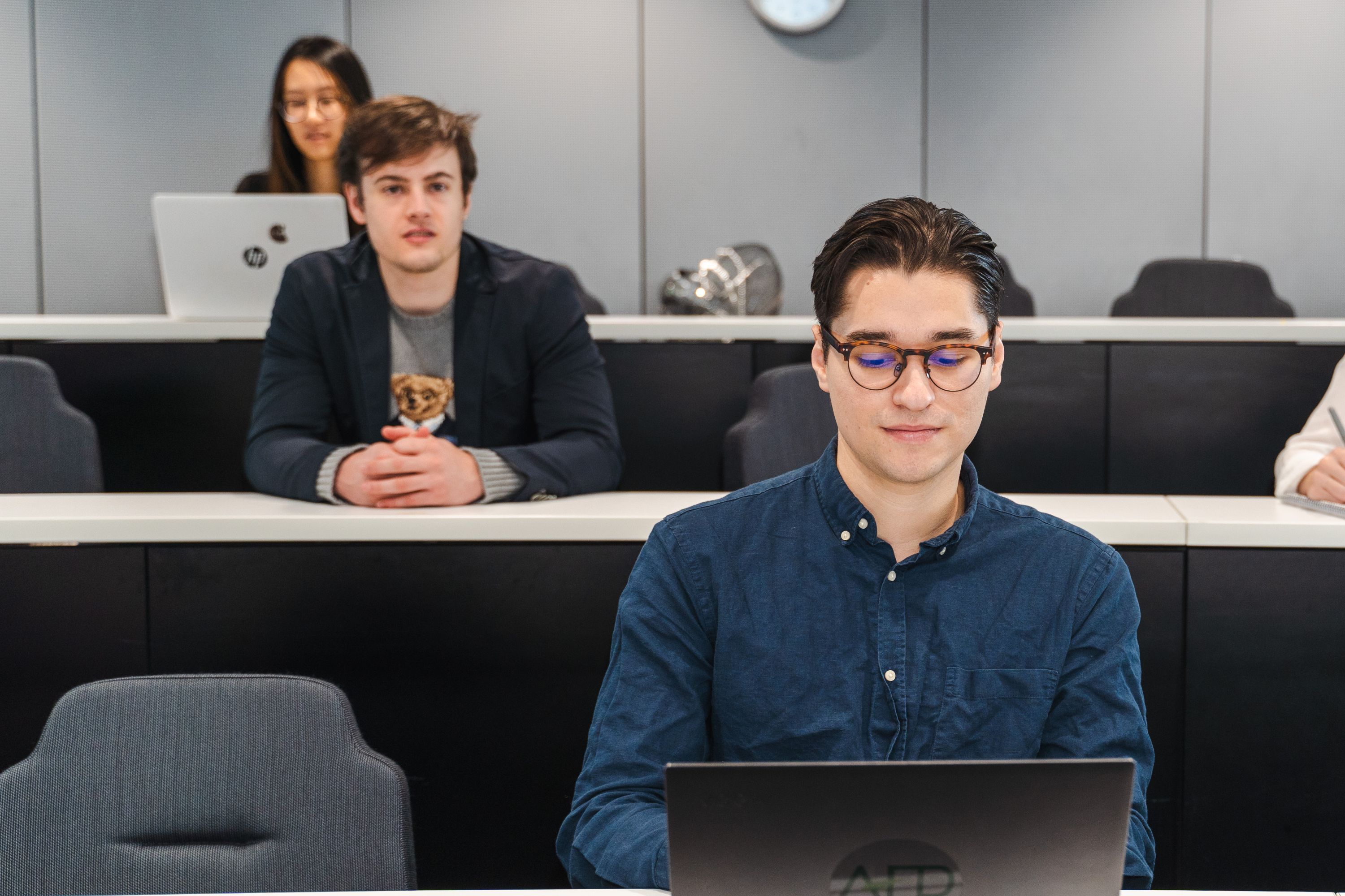 Students in a lecture theatre