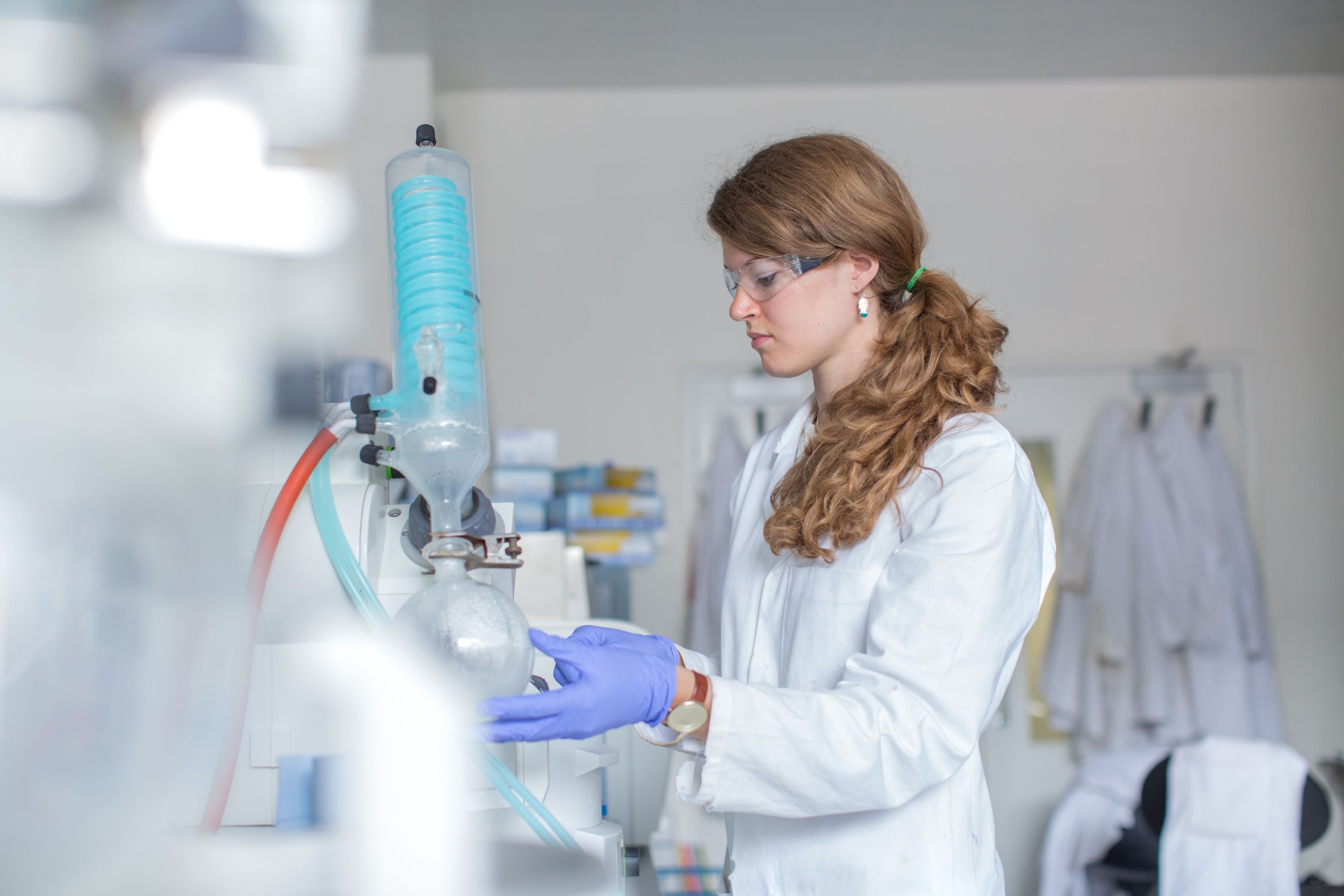 A female student working in the lab