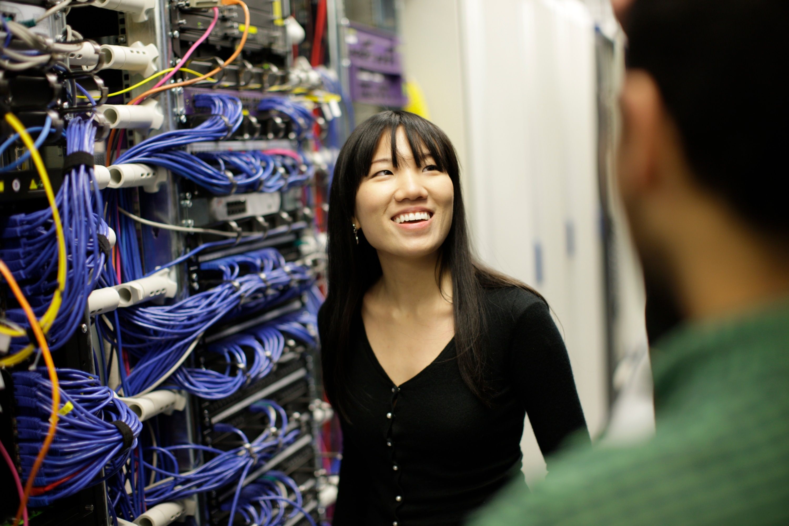 A Nanomaterials student in the Imperial College High Performance Computing Service data centre.