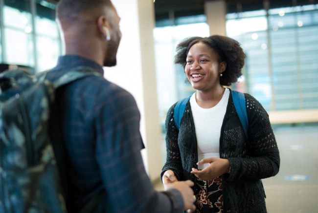 
      Students chatting