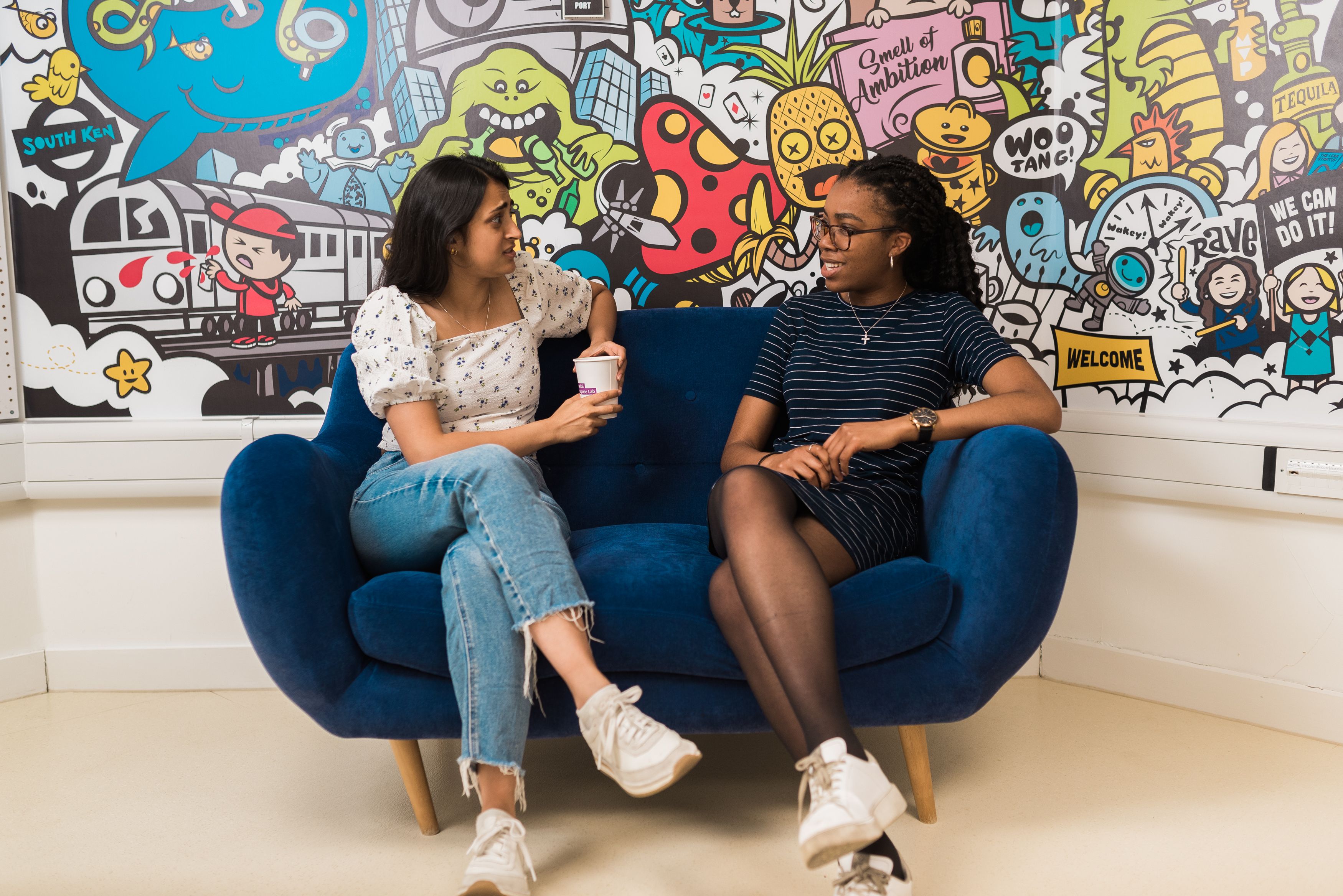 Two postgraduate students at the Enterprise Lab