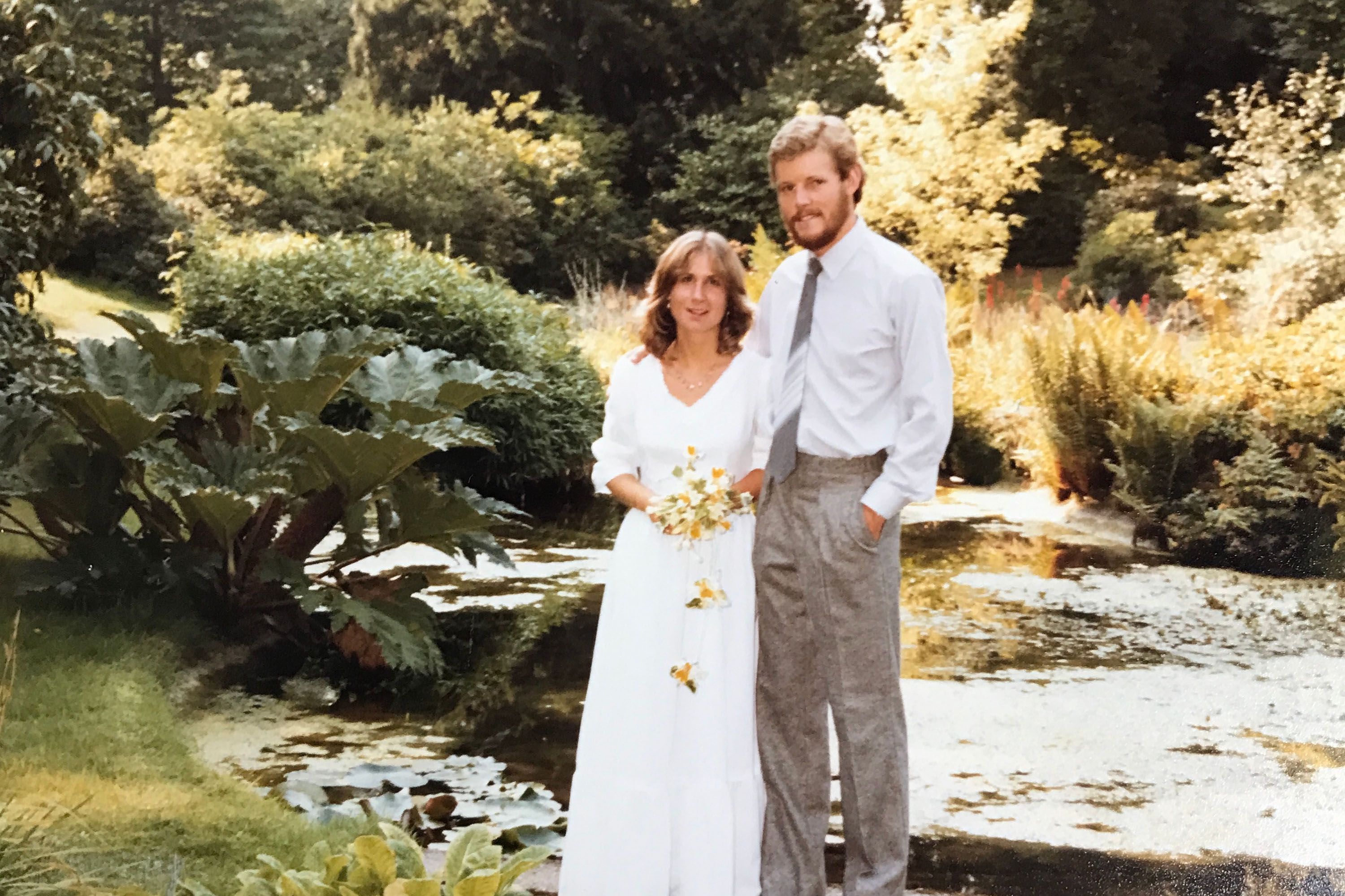 Stephanie and Chris Miall getting married at Silwood in 1981