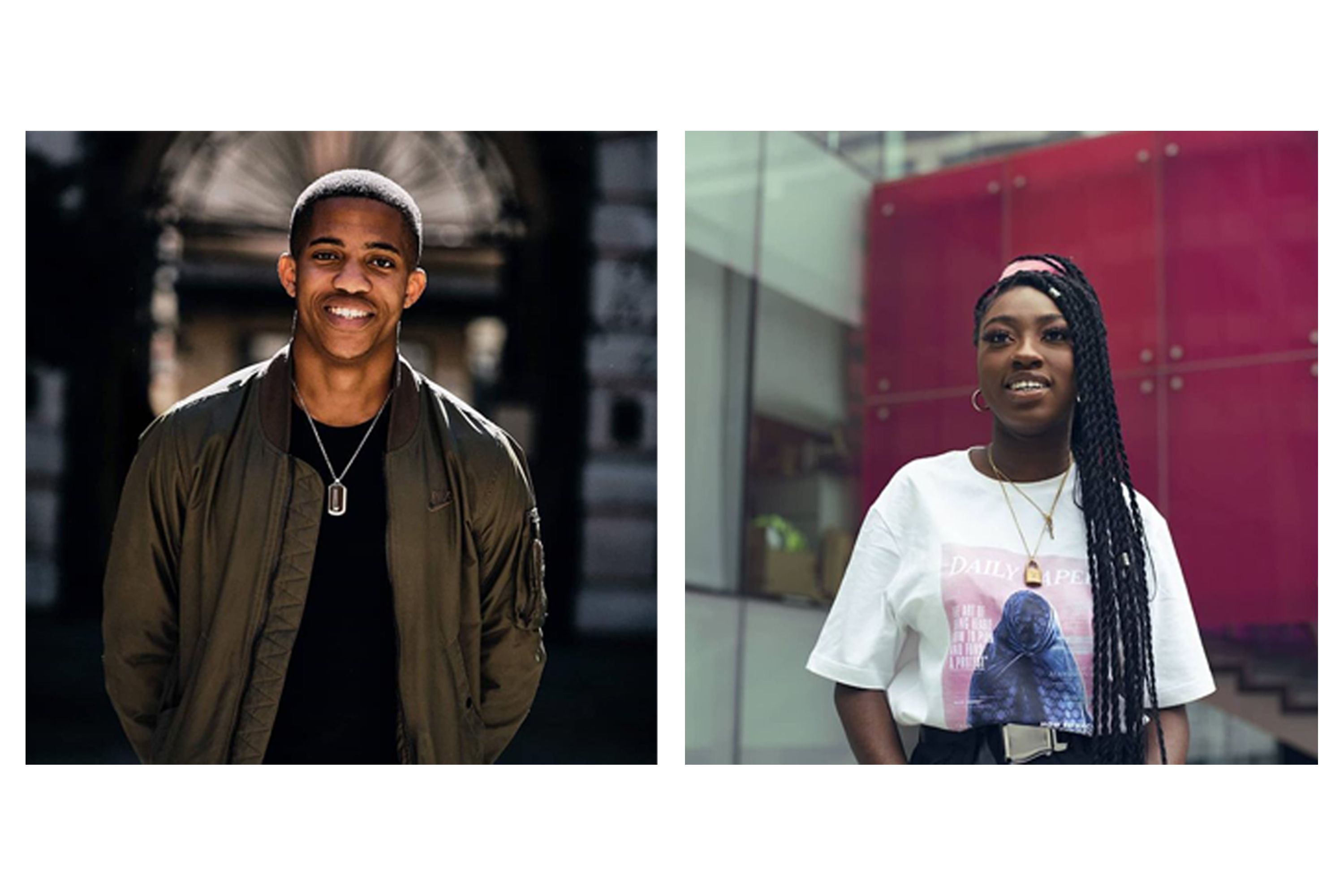 Two headshots of Imperial students