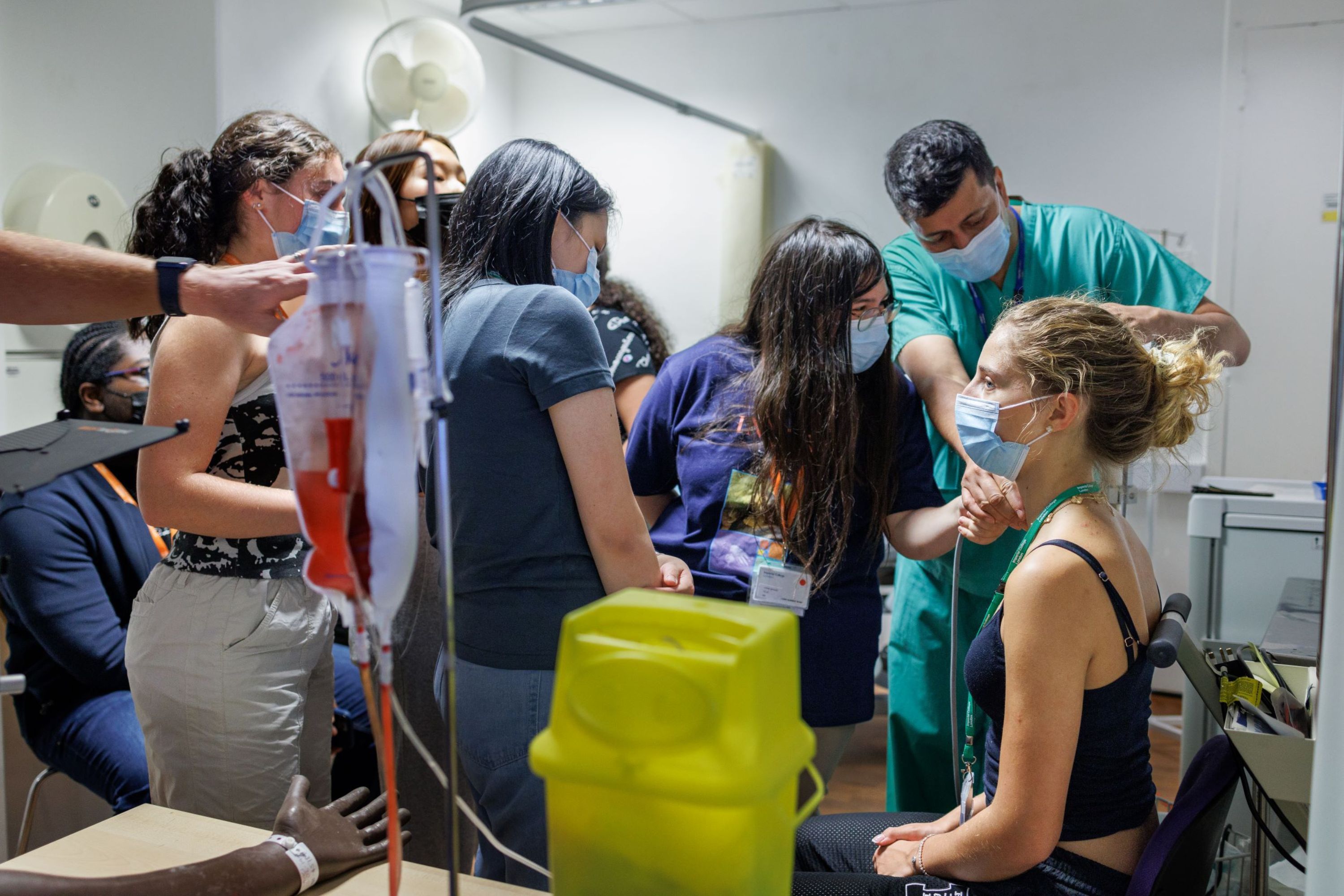 GSS students practice taking blood