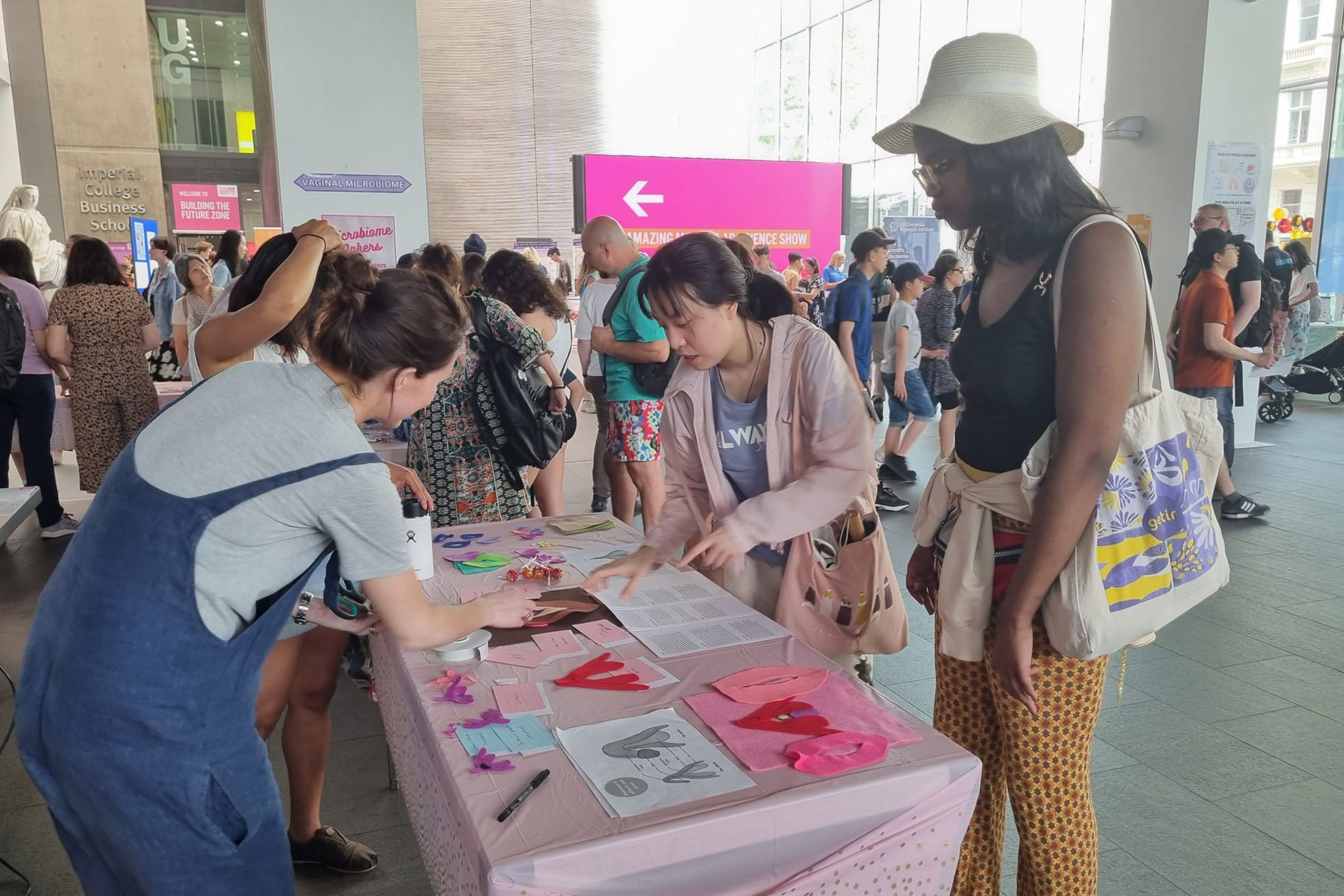 A picture of  the public at the Women's Health Institute Stand at the Great Exhibition Road Festival 2023