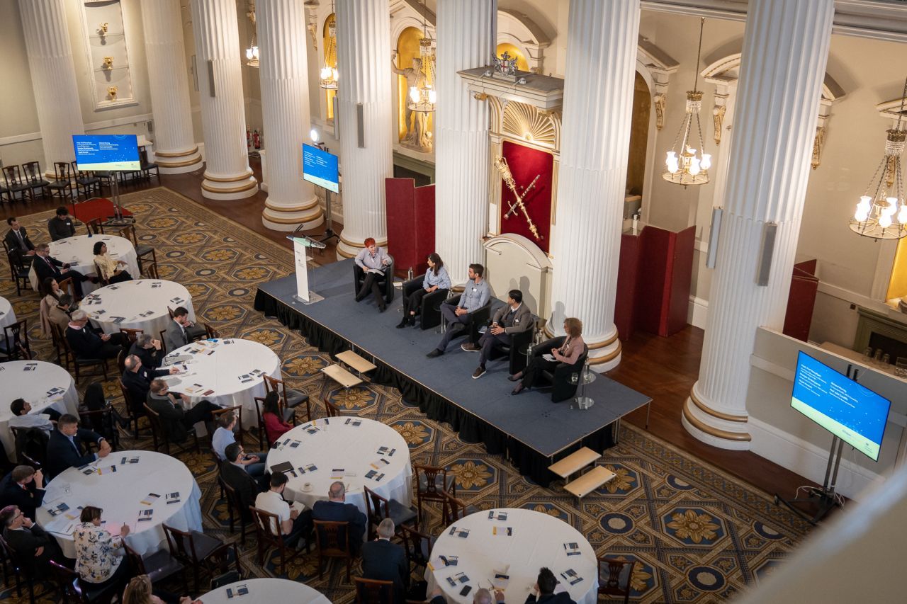 Professor Ryan chairing a panel on the UK deep tech ecosystem co-organised by the Office for Investment Department for Business and Trade and Octopus Ventures