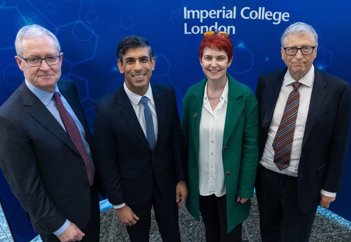 Professor Ryan with President Brady, Bill Gates and UK Prime Minister Rishi Sunak at the Cleantech for UK launch