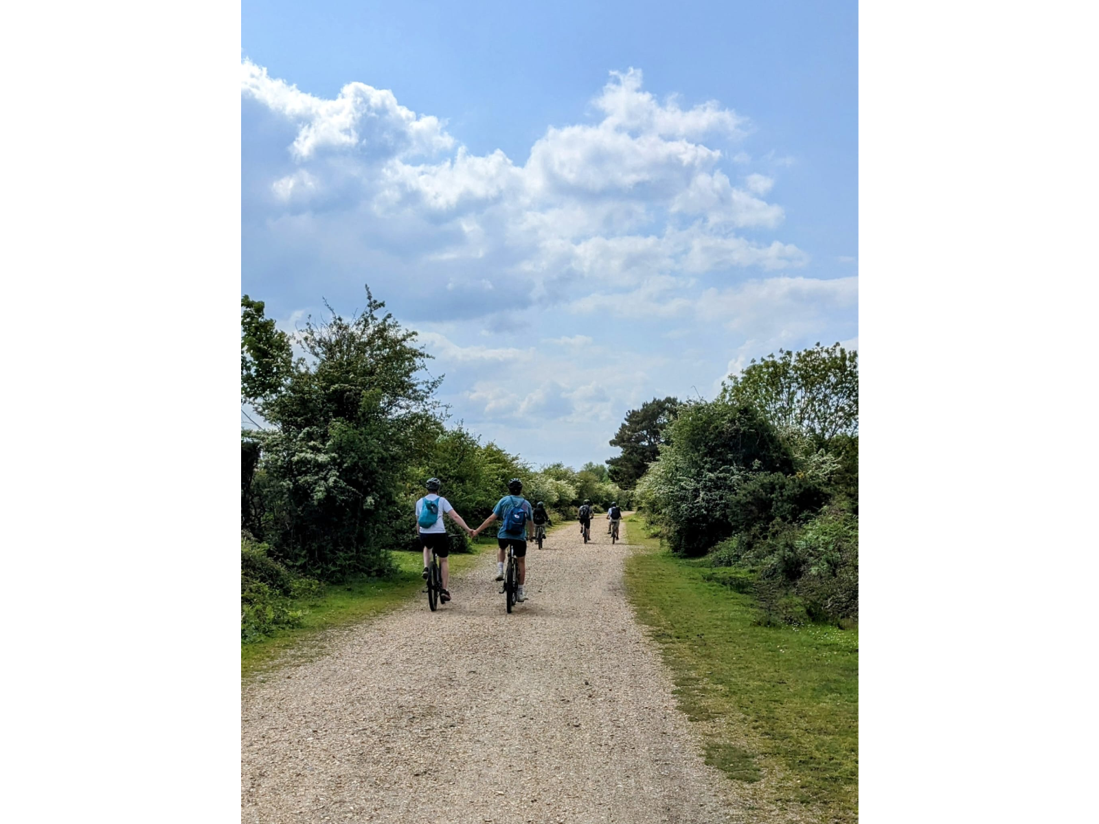 People riding bikes