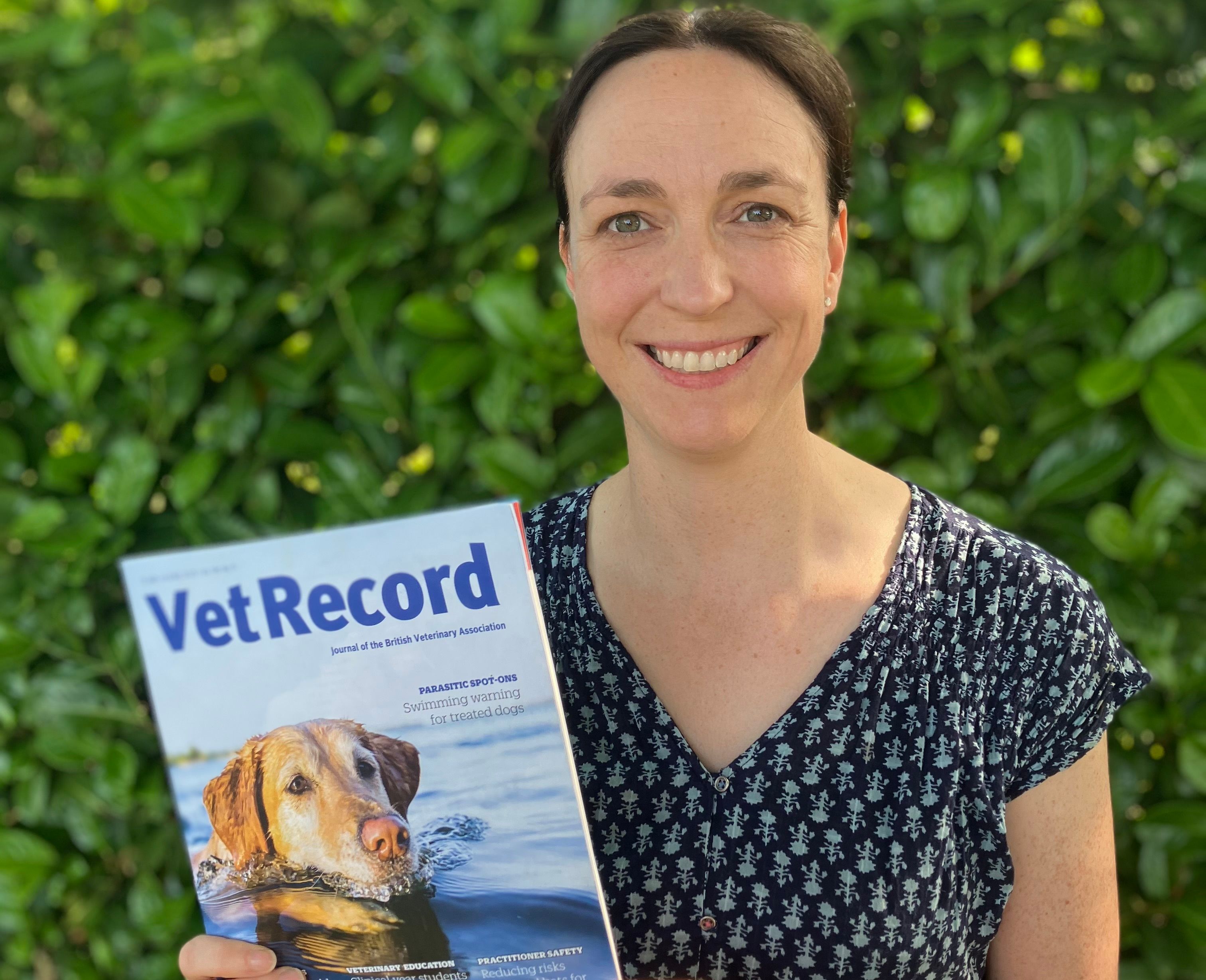 Dr Rose Perkins with Vet Record magazine