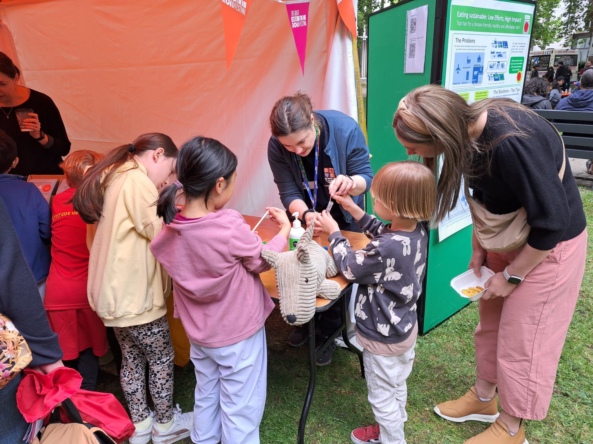 Children and parents at the PREPP stall at the Great Exhibition Road Festival