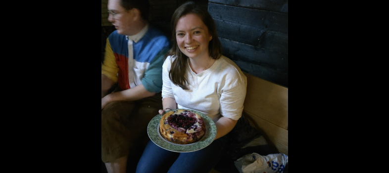 Megan with her cake