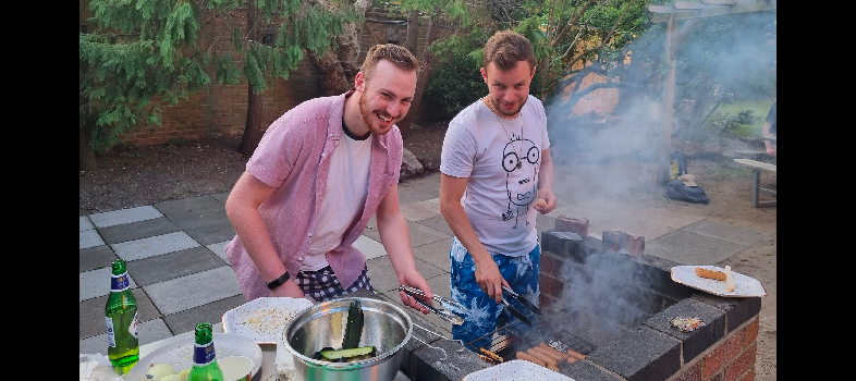 Brad and Angelo at the BBQ