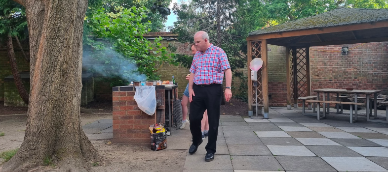 Nick supervising the BBQ