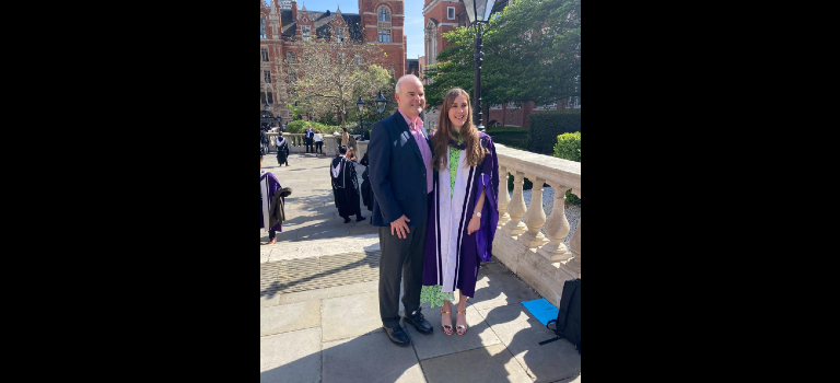 Chloe at her graduation with Nick