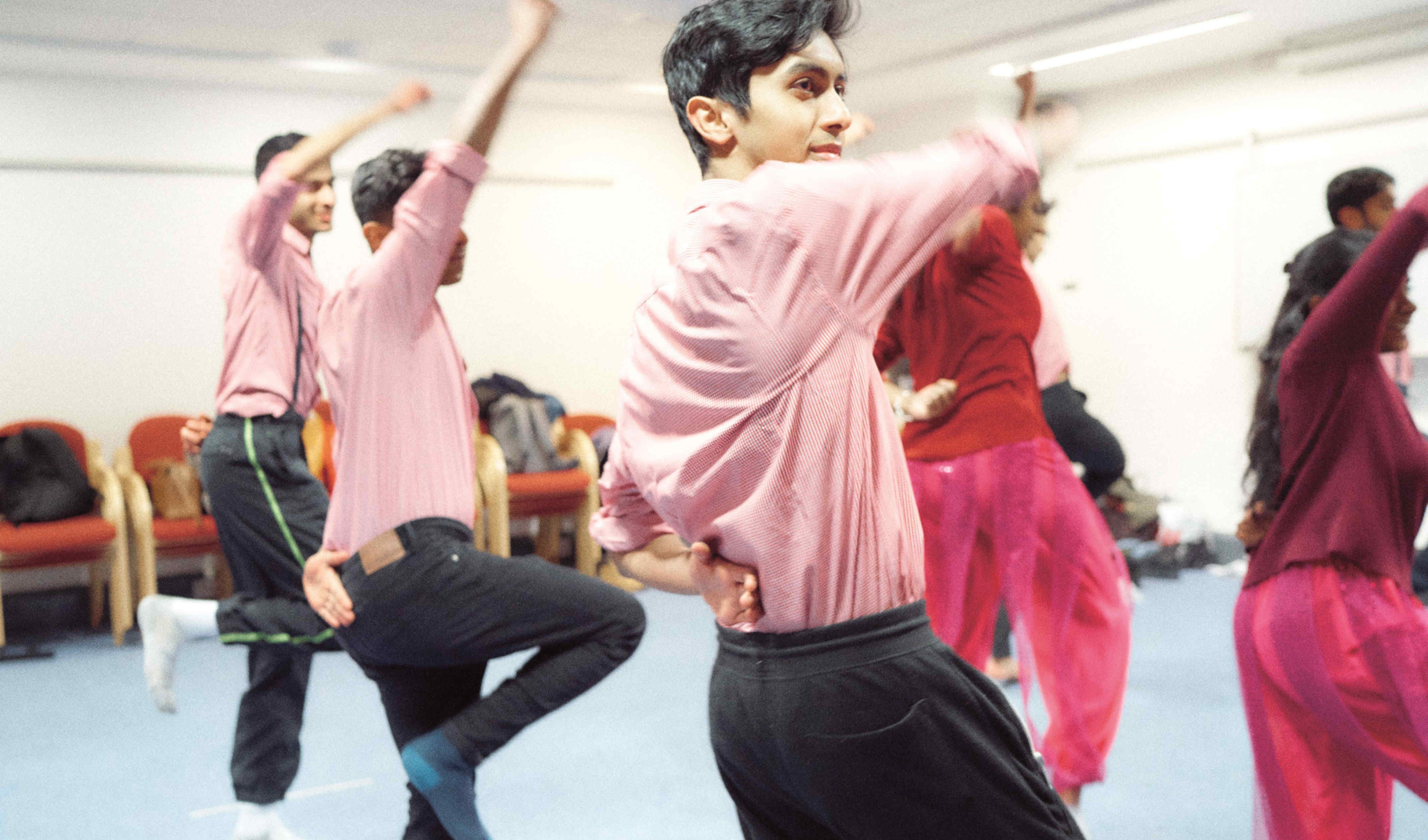 Members of Imperial's Indian Society rehearsing a dance