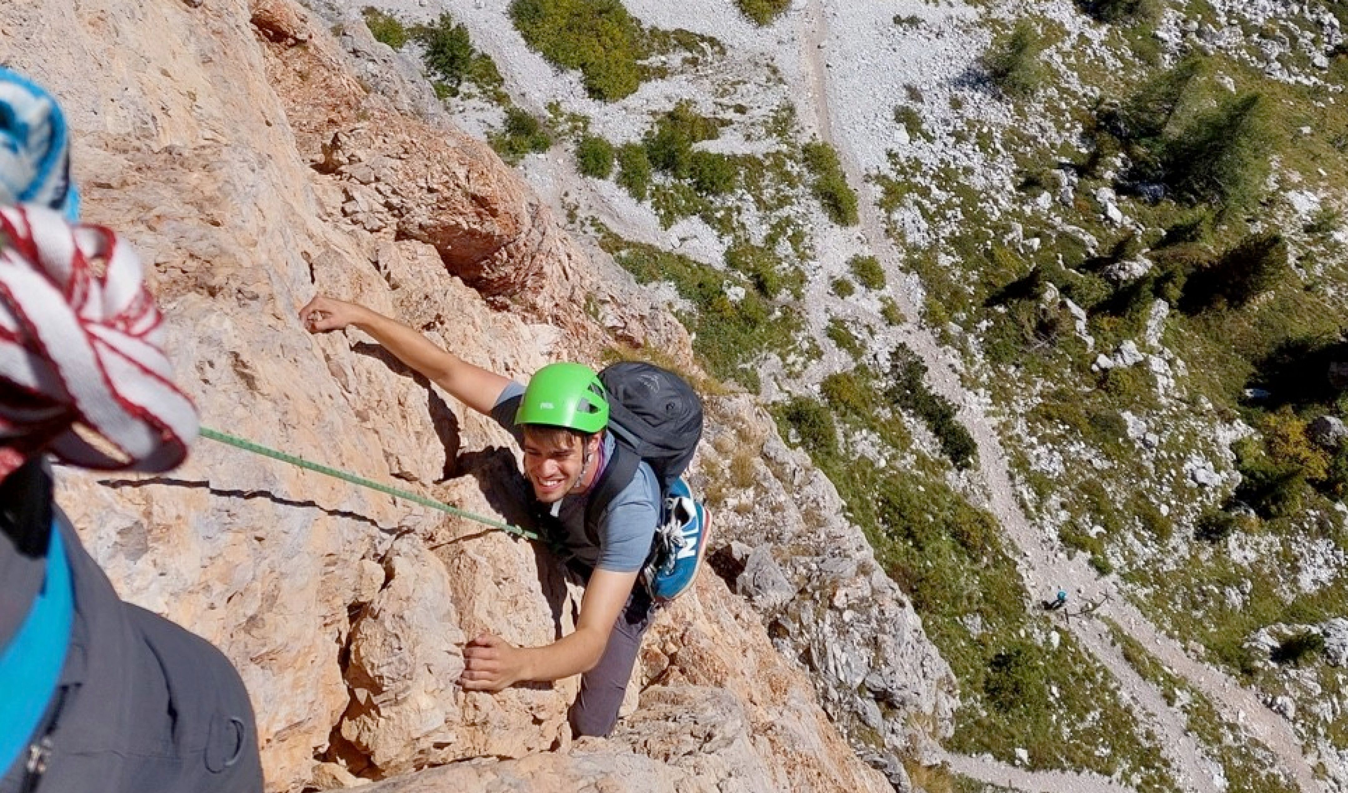 Students climbing in Italy