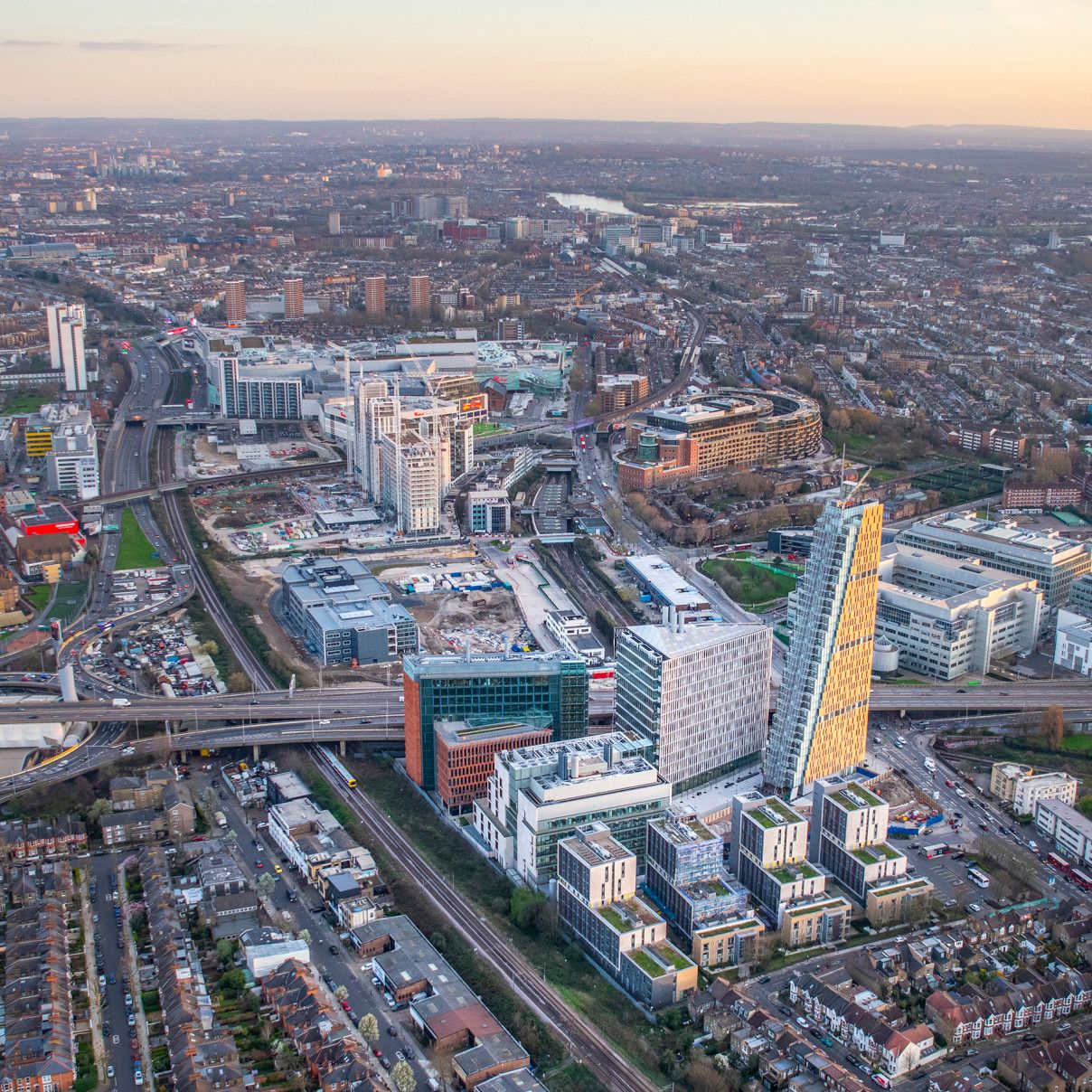 Aerial view of the White City Campus