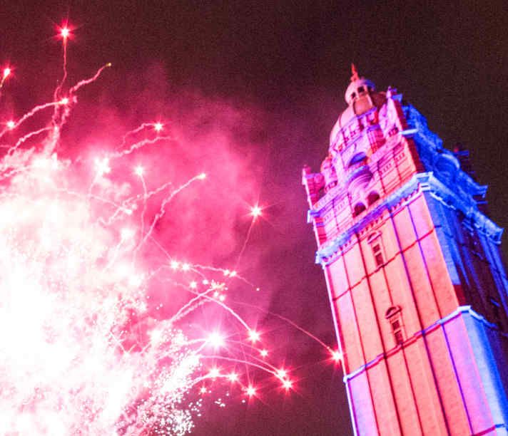 Fireworks over the tower