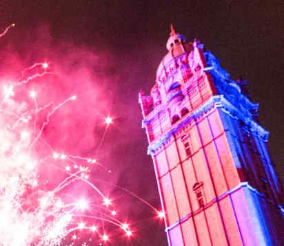 Fireworks over the tower