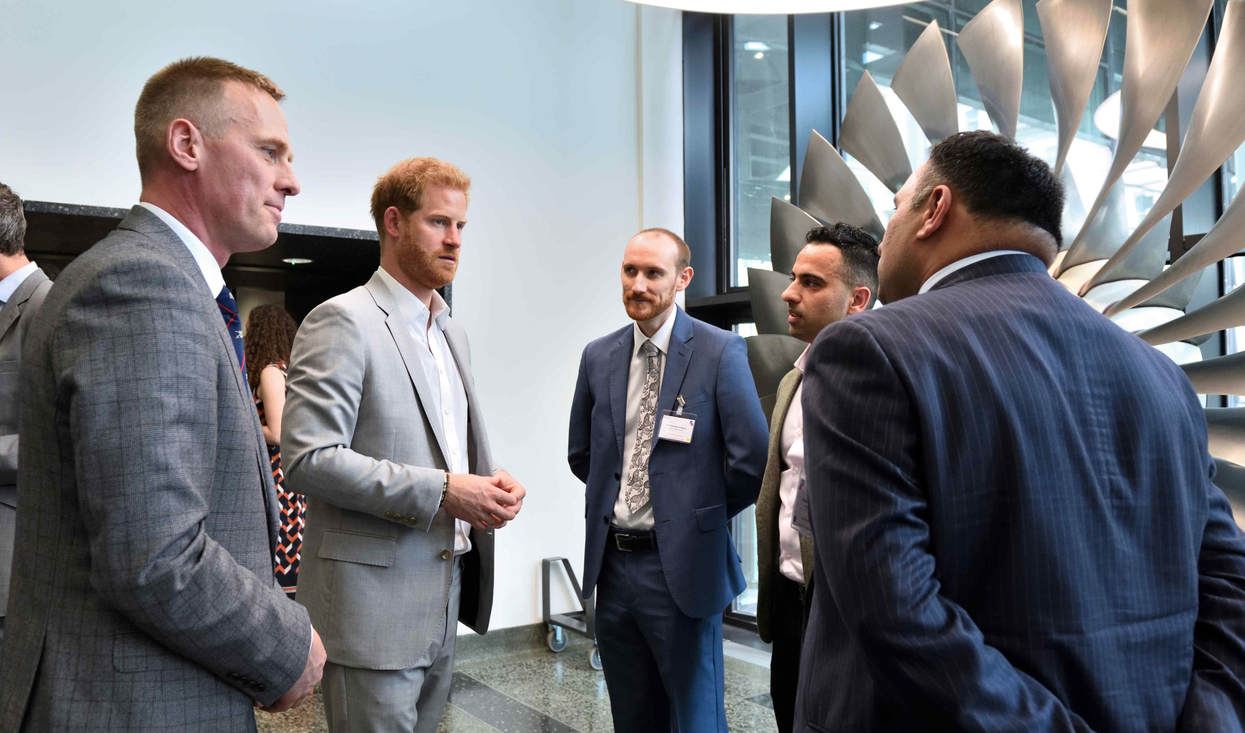 The Duke of Sussex meeting researchers