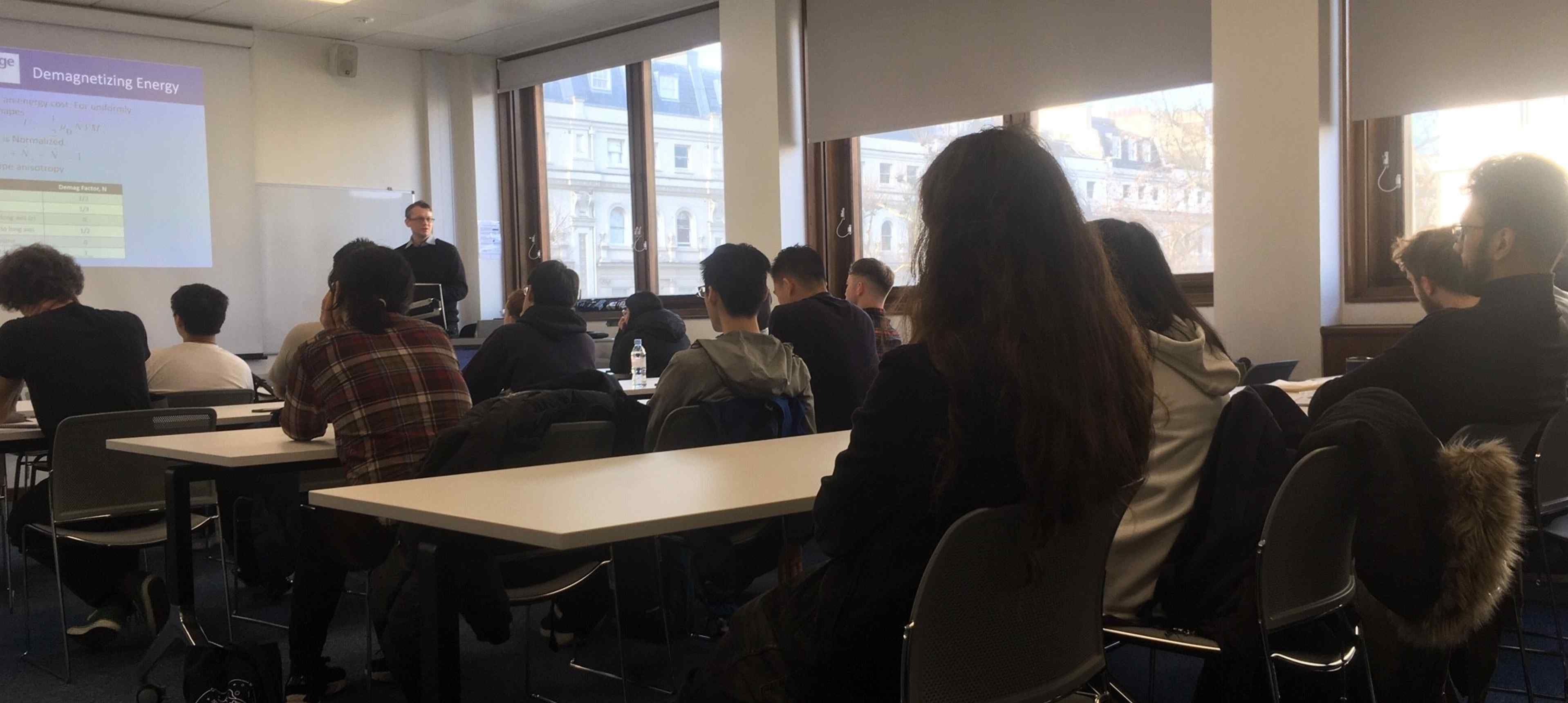 The group of people in the seminar room as part of the EXSS open day 