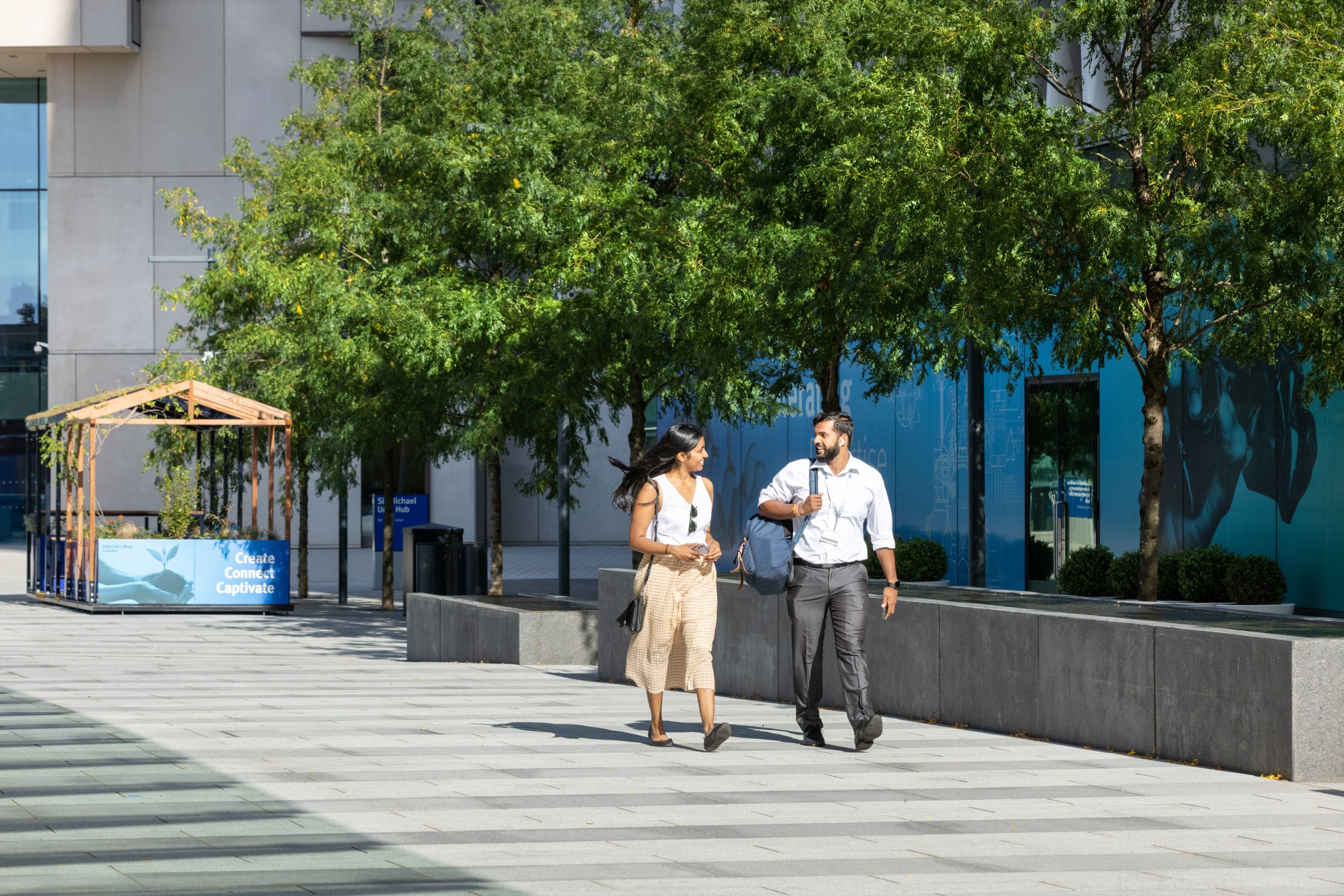 Two students on the White City campus