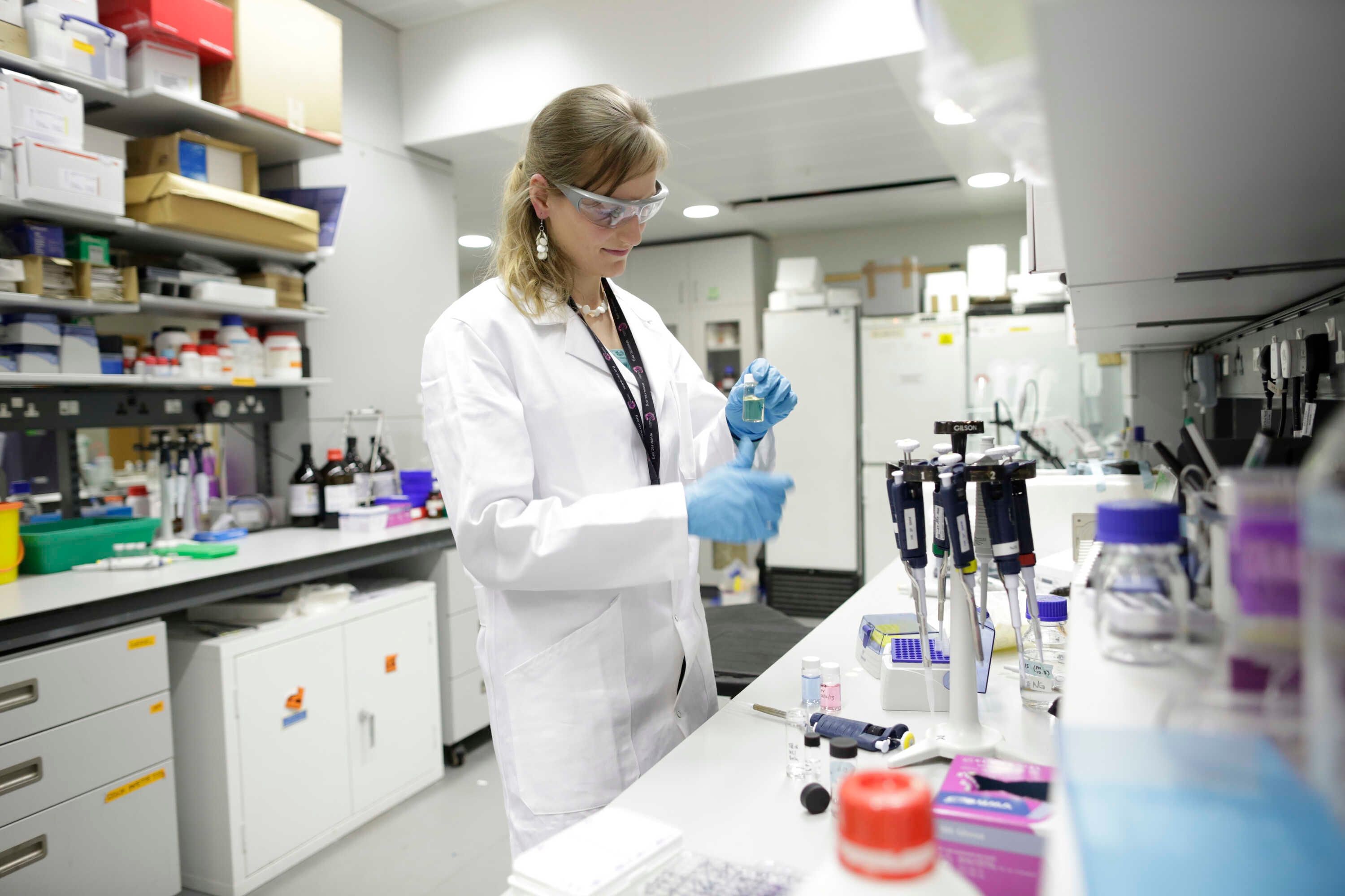 Research being carried out in a chemistry lab.