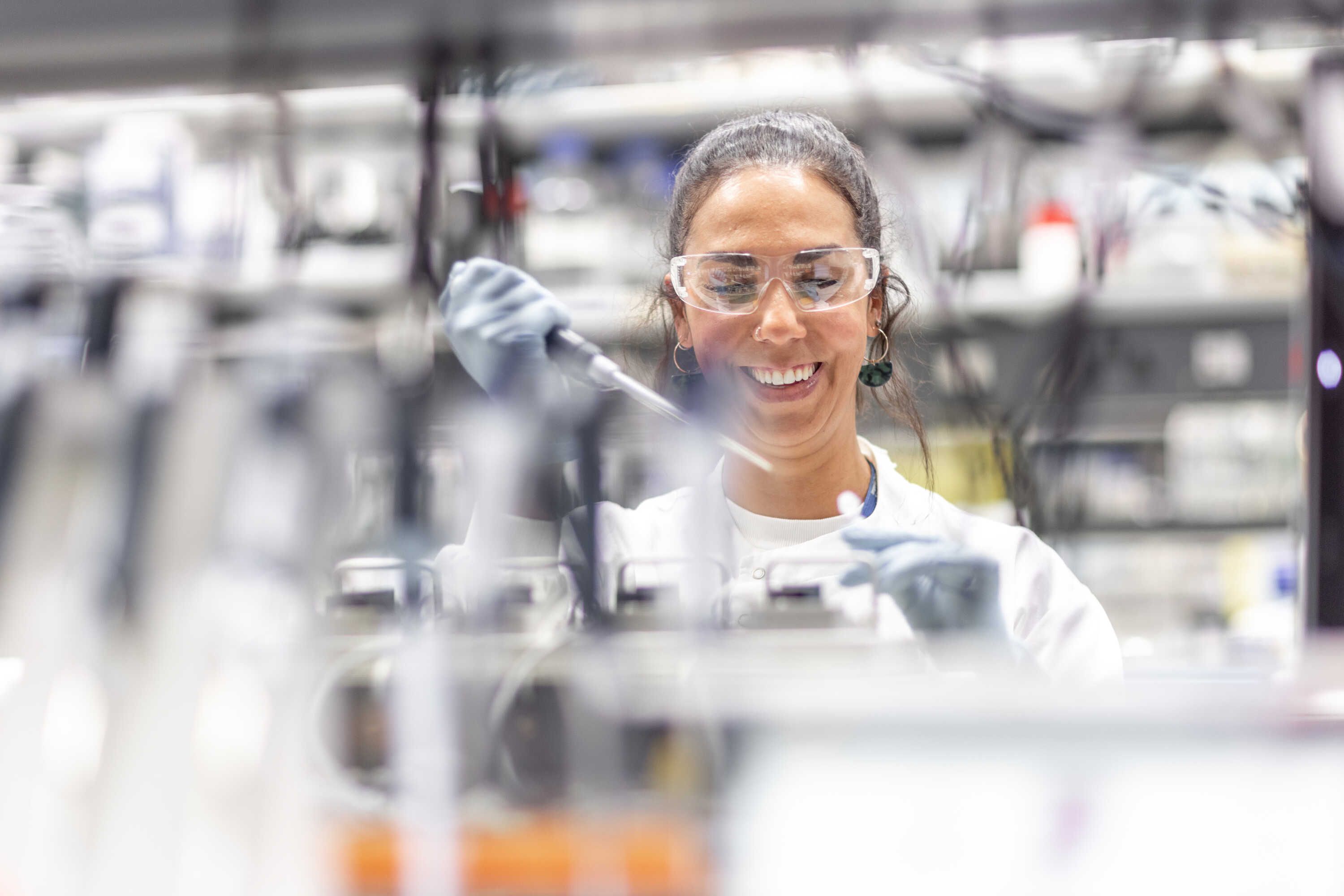 Student working in a lab