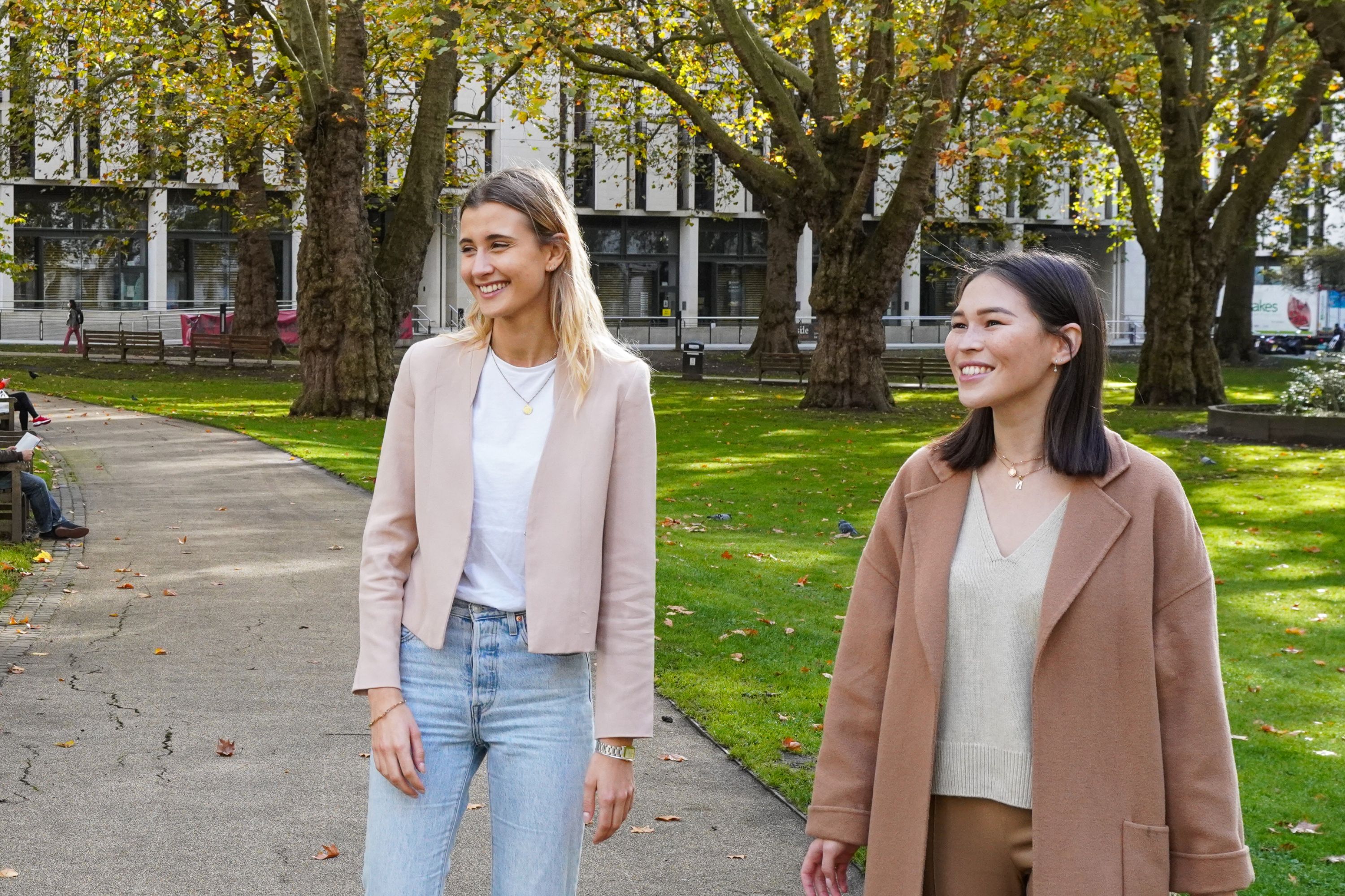 Two female students in Price's Gardens