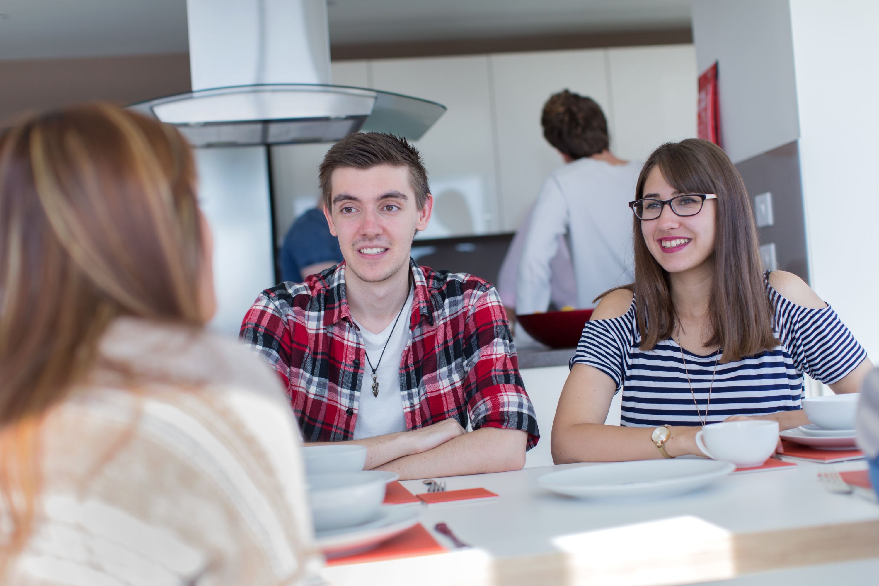 Two students in their accommodation