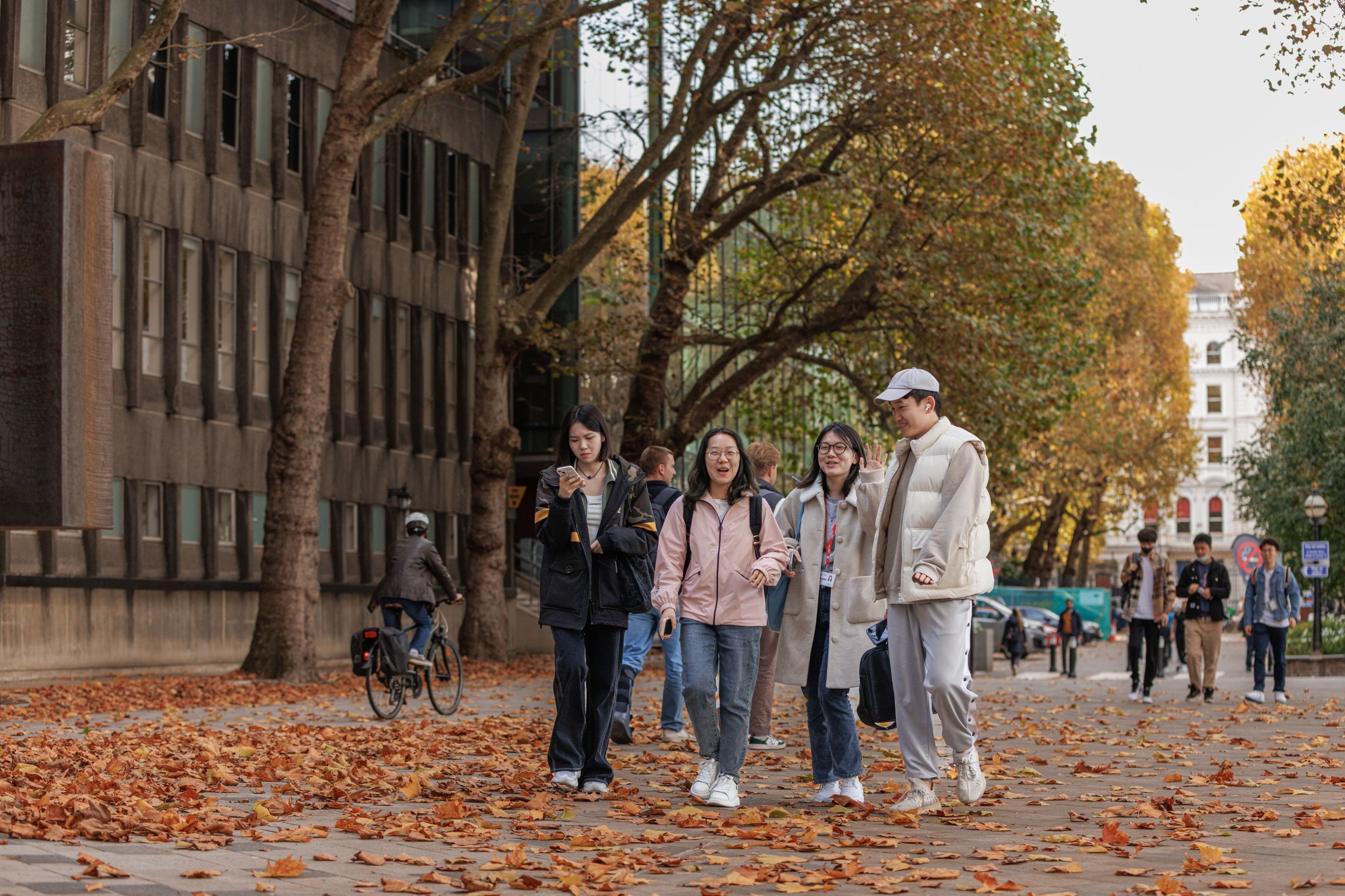 A group of students on campus