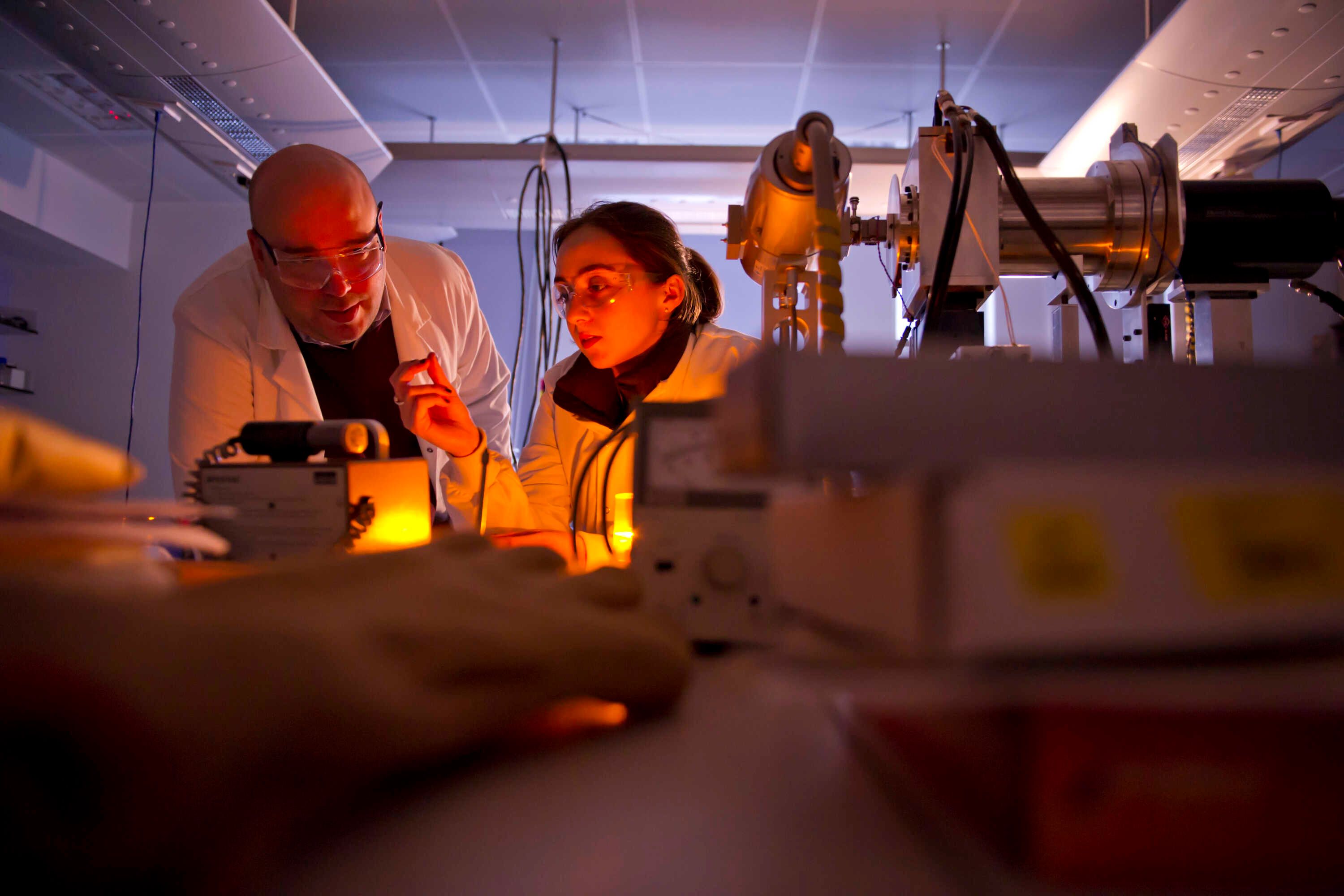 Postgraduate Chemistry students in lab